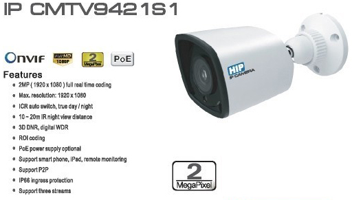HIP กล้องวงจรปิดคุณภาพสูง CCTV Camera รุ่น IP CMTV-9421S1