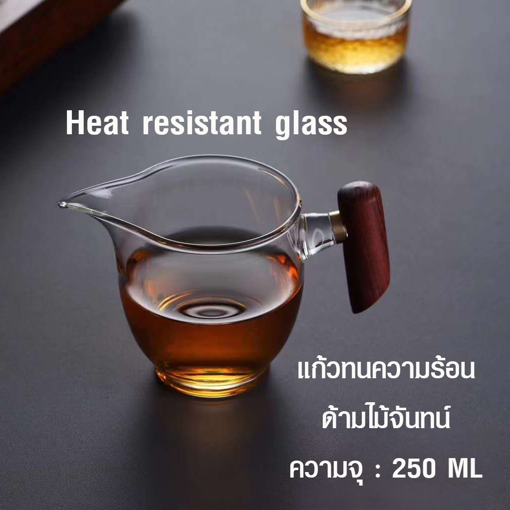 Heat-resistant glass fair cup Japanese-style wood 250Ml.