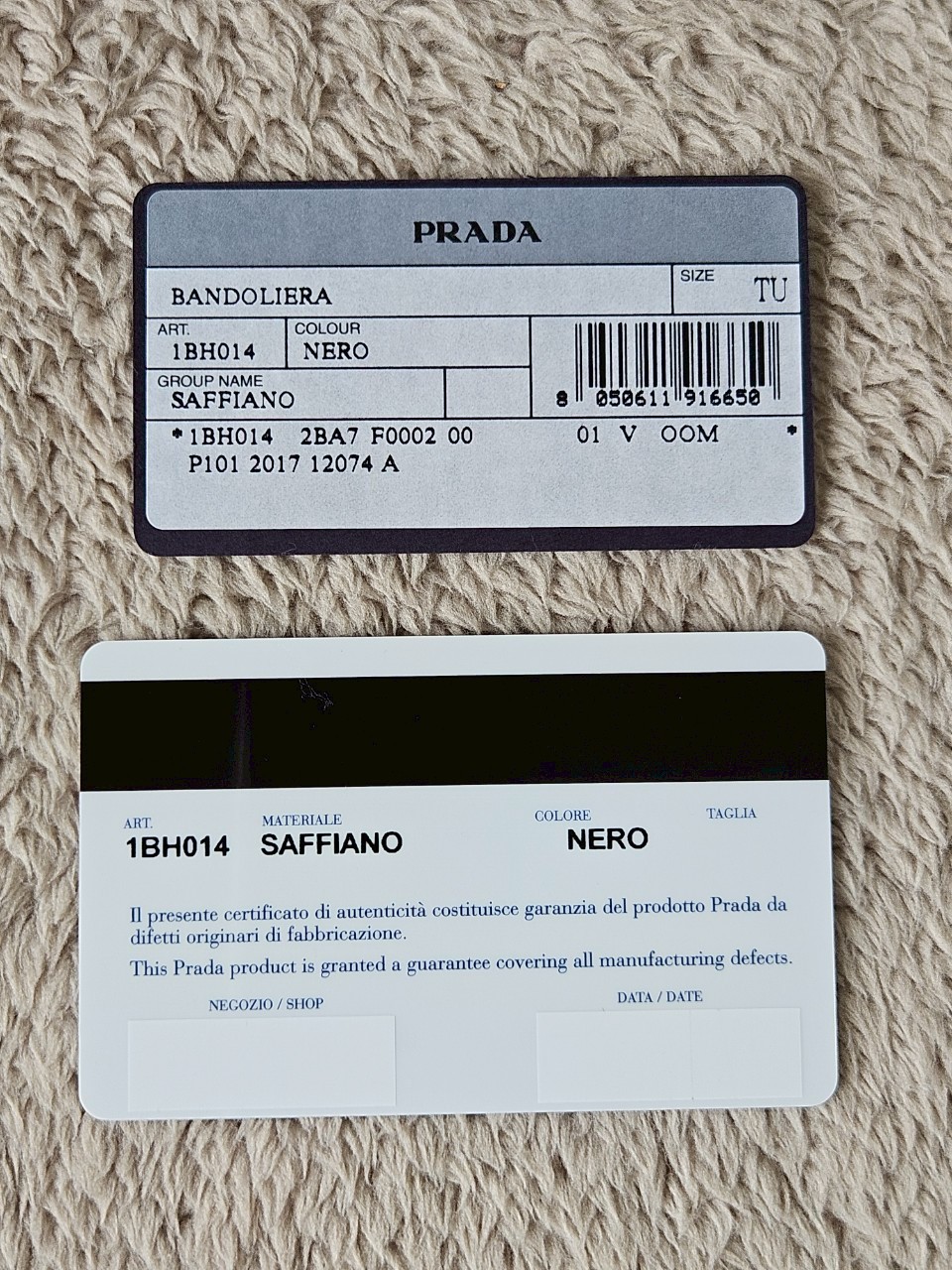 Prada 1BH014 Black Saffiano Leather Chain Shoulder Bag