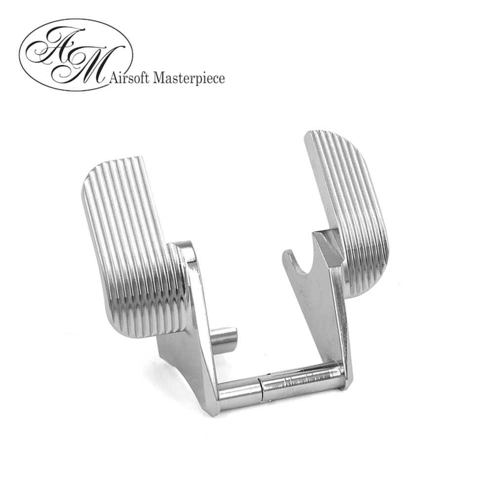 Airsoft Masterpiece Steel Thumb Safety Type 4 – SV Wide (Silver)