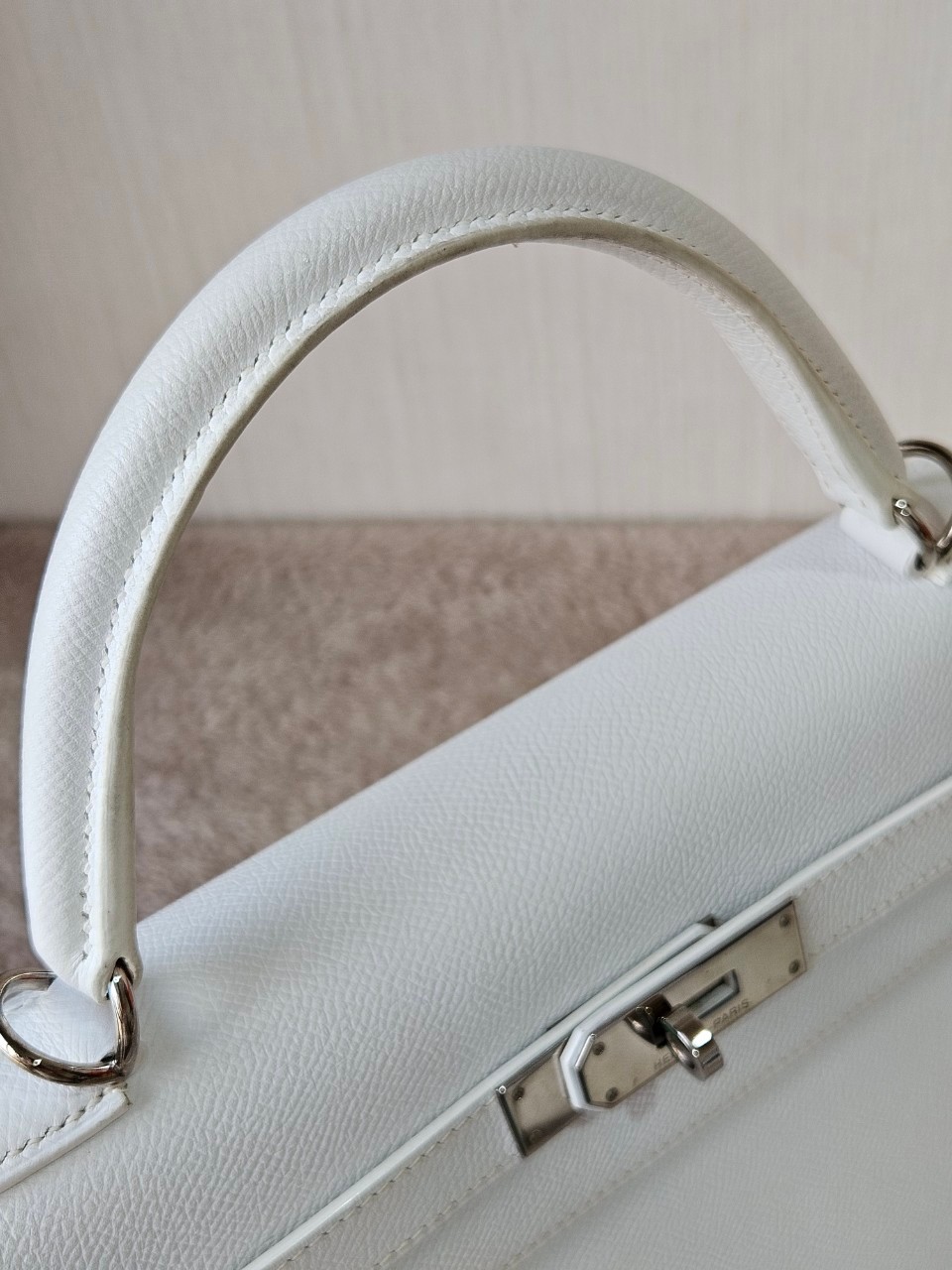 Hermes K32 Blance Epsom PHW stamp K