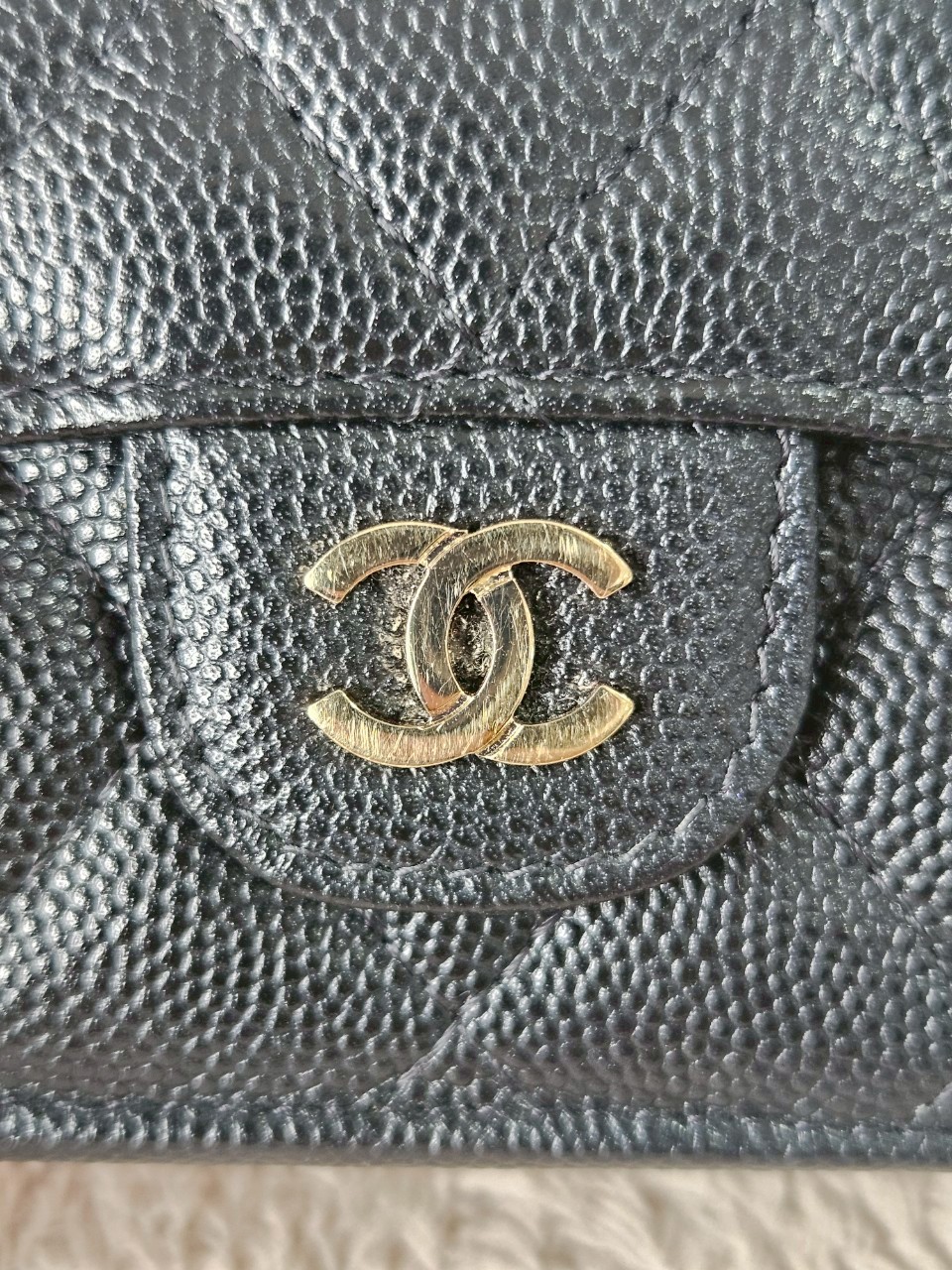 Chanel Trifold Short Black Caviar GHW Wallet