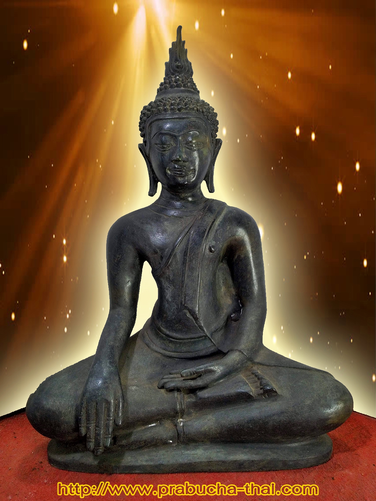 พระอู่ทอง ฐานเขี้ยง หน้าตัก 9 นิ้ว เนื้อสำริด