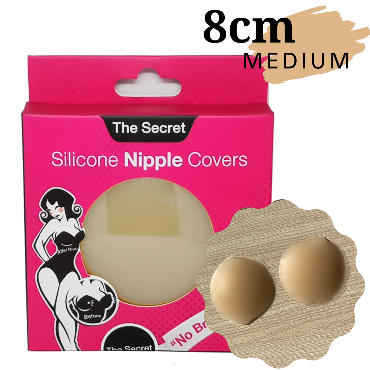 ซิลิโคนแปะจุก ที่ปิดหัวนม แปะหัวนม ปิดจุกนม เนื้อเจลทรงดอกไม้ขนาด 6.5cm และเนื้อด้านทรงวงกลมขนาด 8cm ซิลิโคนปิดจุก