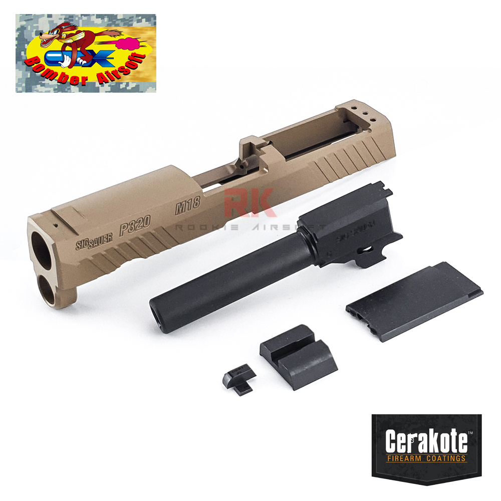 Bomber CNC Steel P320 M18 Slide Kit for SIG / VFC M17 & M18 - 2021 Commercial Version (Tan) **Cerakote Limited Edition**