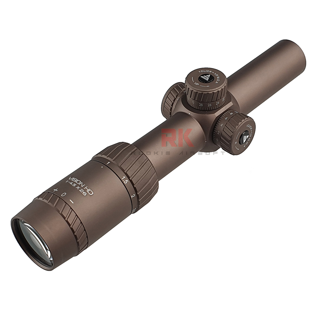 Arrow Optics AIMTAC Vision HD 1-4.5x26mm Rifle Scope (FDE)