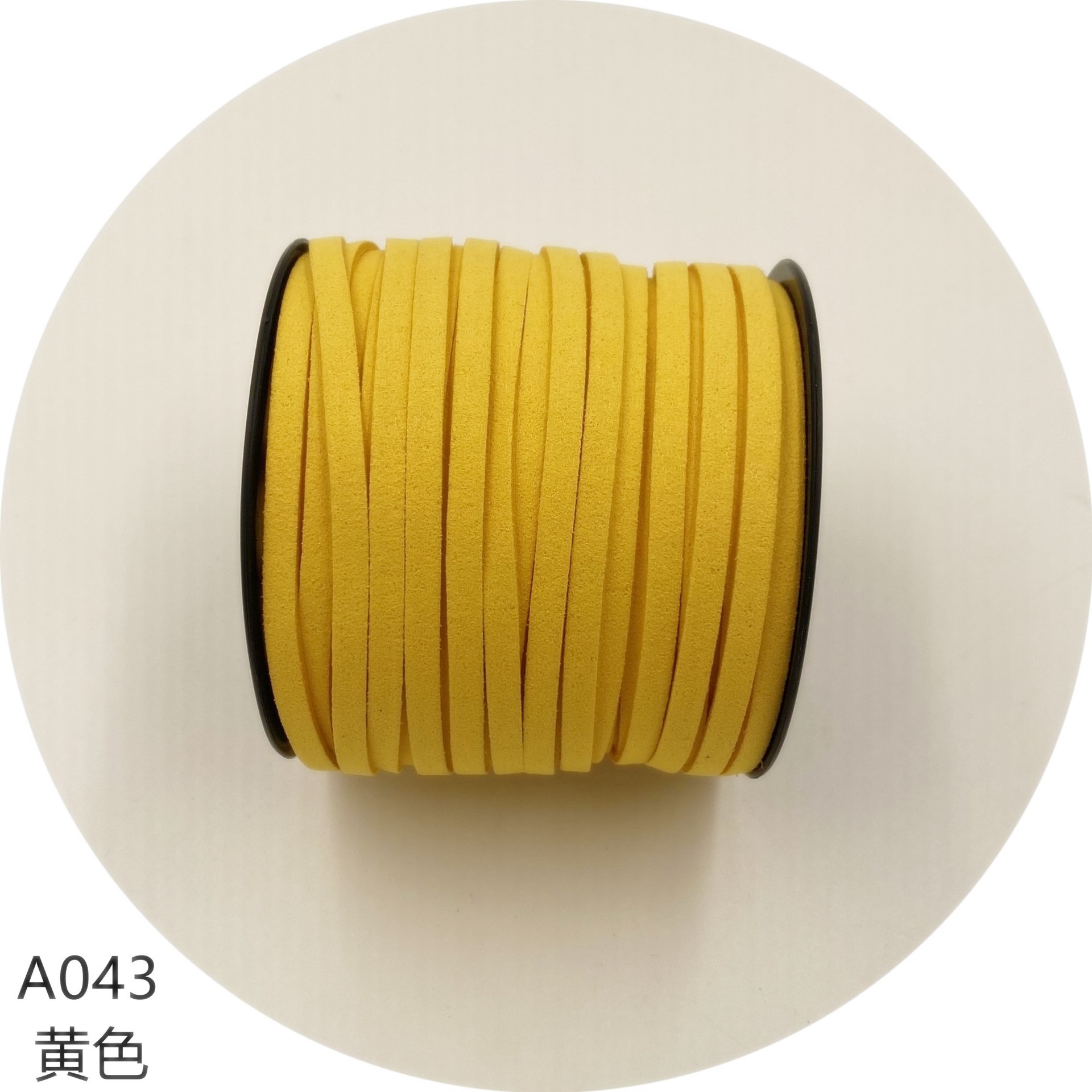 ยกม้วน ขายส่ง 5mm.เชือกหนัง เชือกแบน เชือกหนังชามัวร์ เกาหลี 5mm. (1ม้วน ความยาว 50หลา/45เมตร)