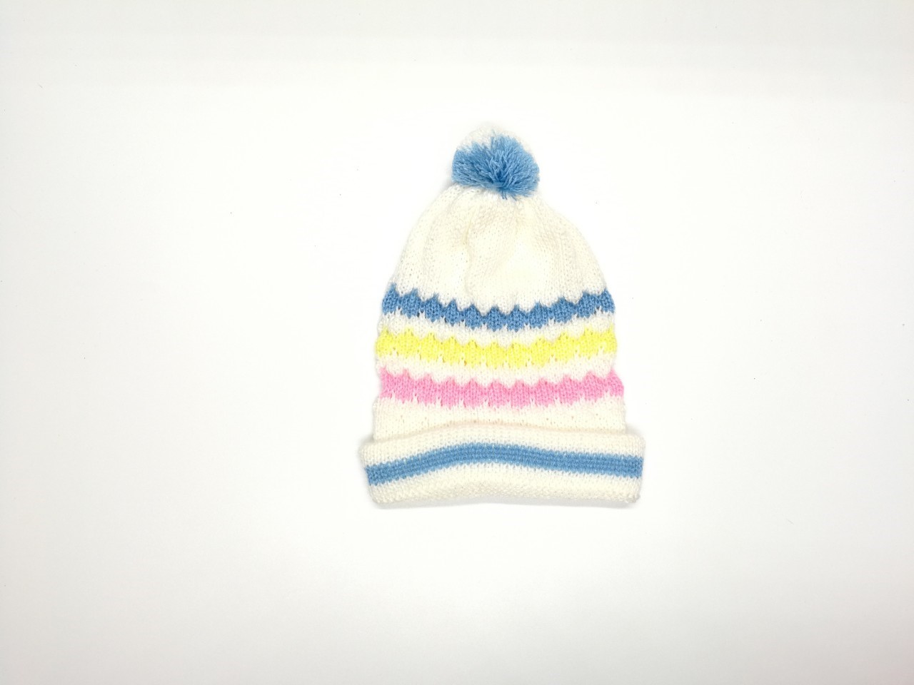 ขายส่ง หมวกไหมพรมเด็กแรกเกิด รุ่นหมวกน้อยหน่าริ้วรุ้ง (ราคาต่อโหล) nongnini1988