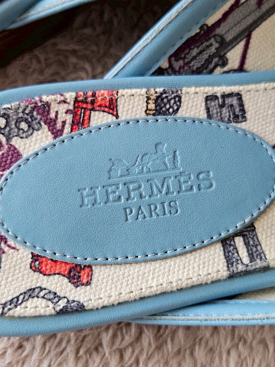 Hermes Oz Mules Blue