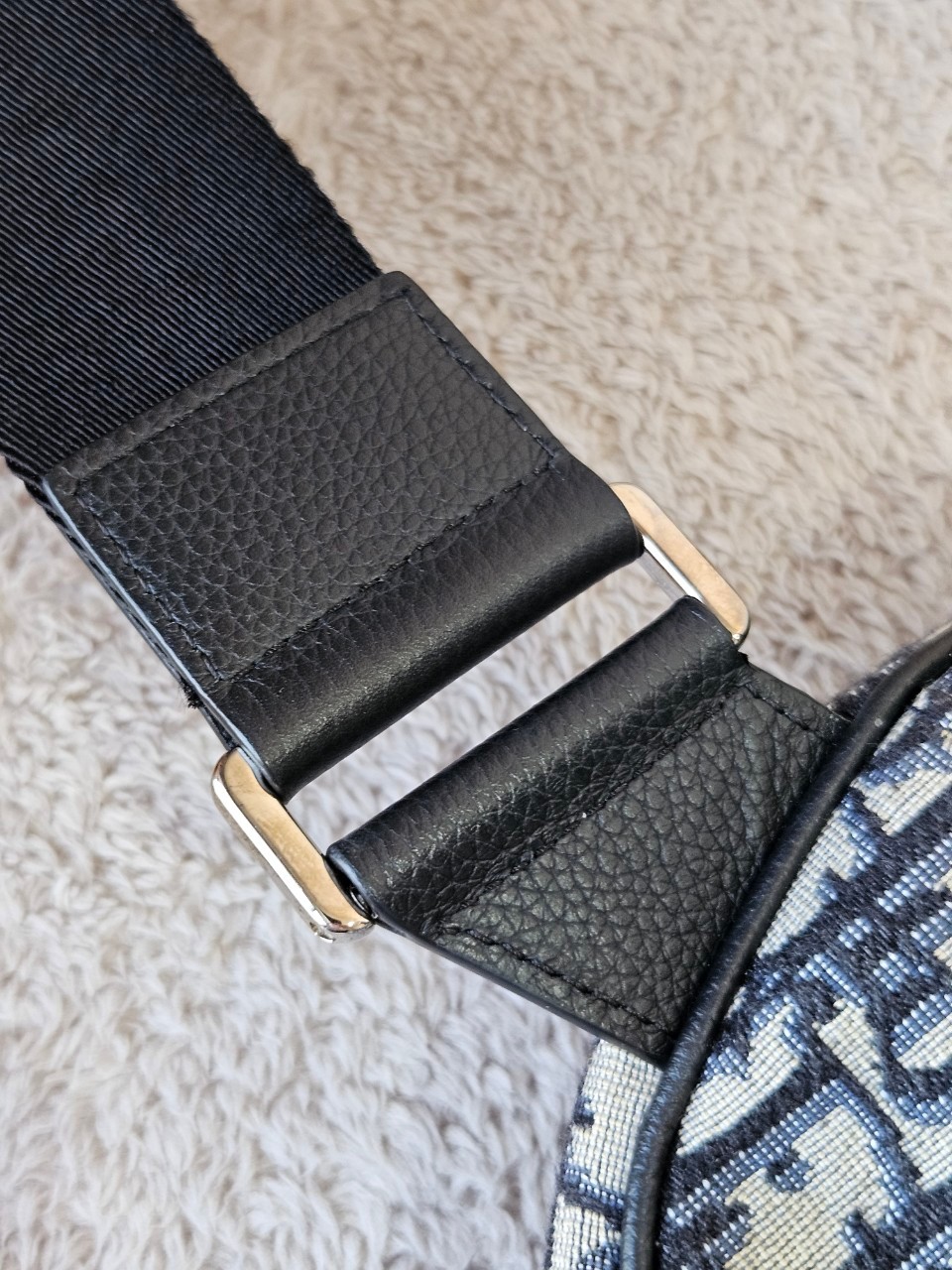 Dior Saddle Beige and Black Oblique Jacquard