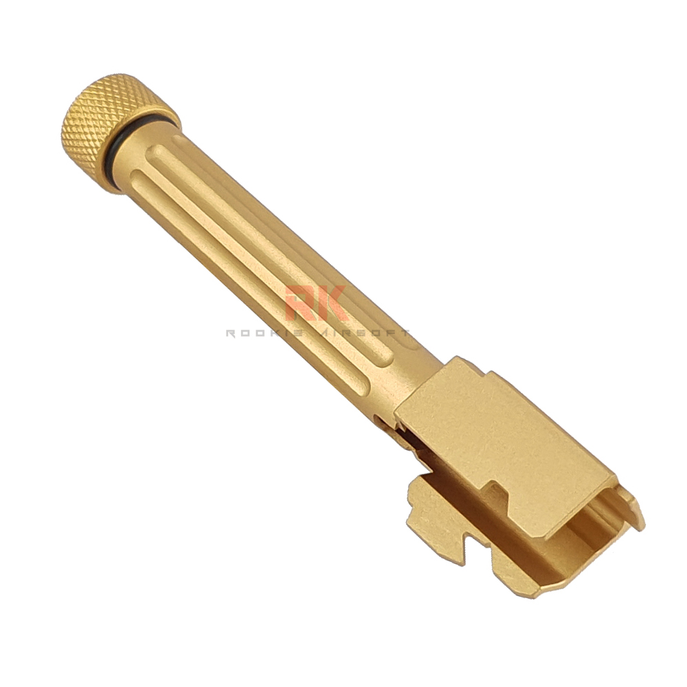 5KU Threaded Outer Barrel (Fluted) 14mm for Marui G17 (Gold)