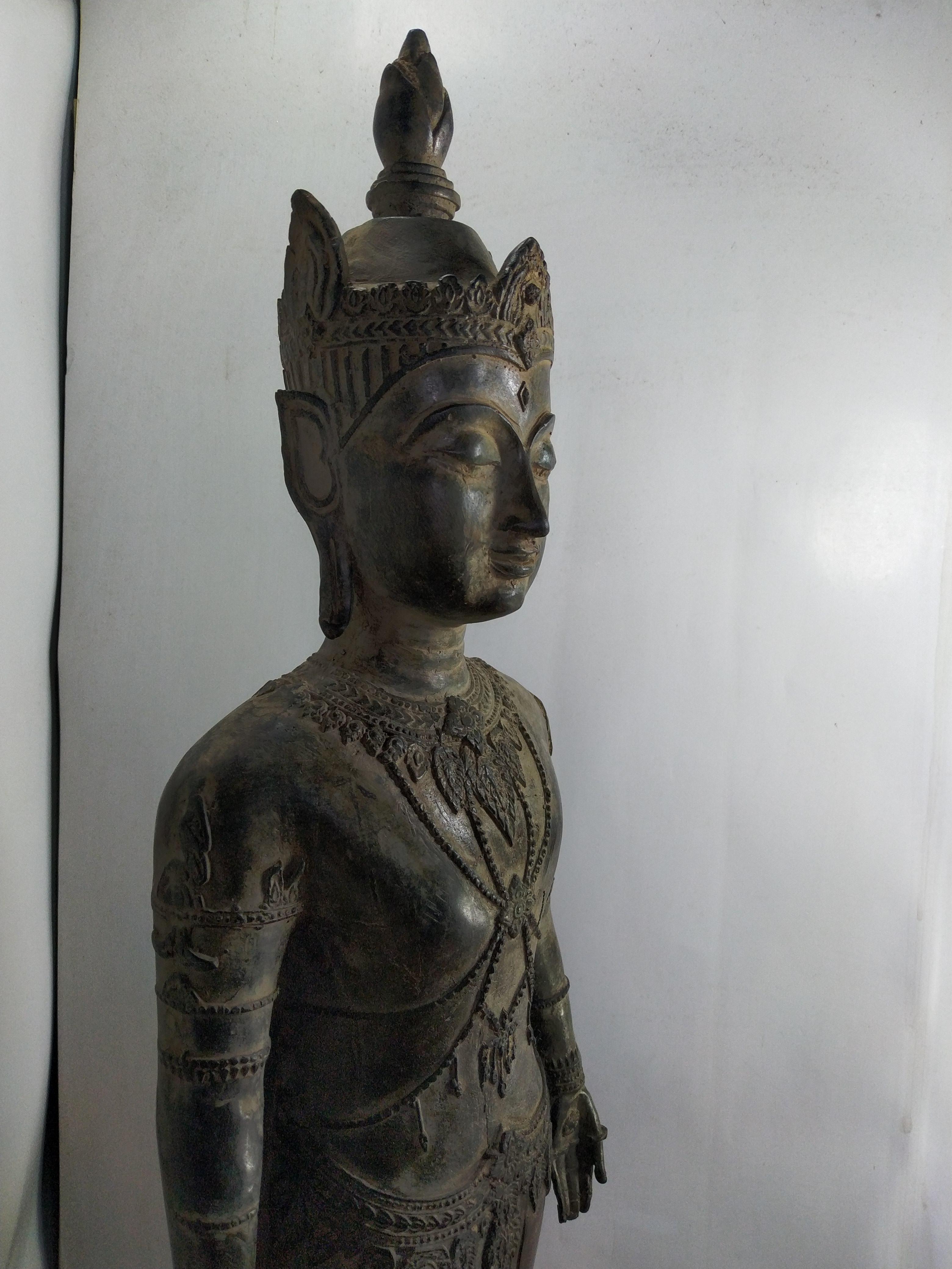 พระอยุธยา ทรงเครื่อง ปางเปิดโลก เนื้อสำริด สูง22นิ้ว