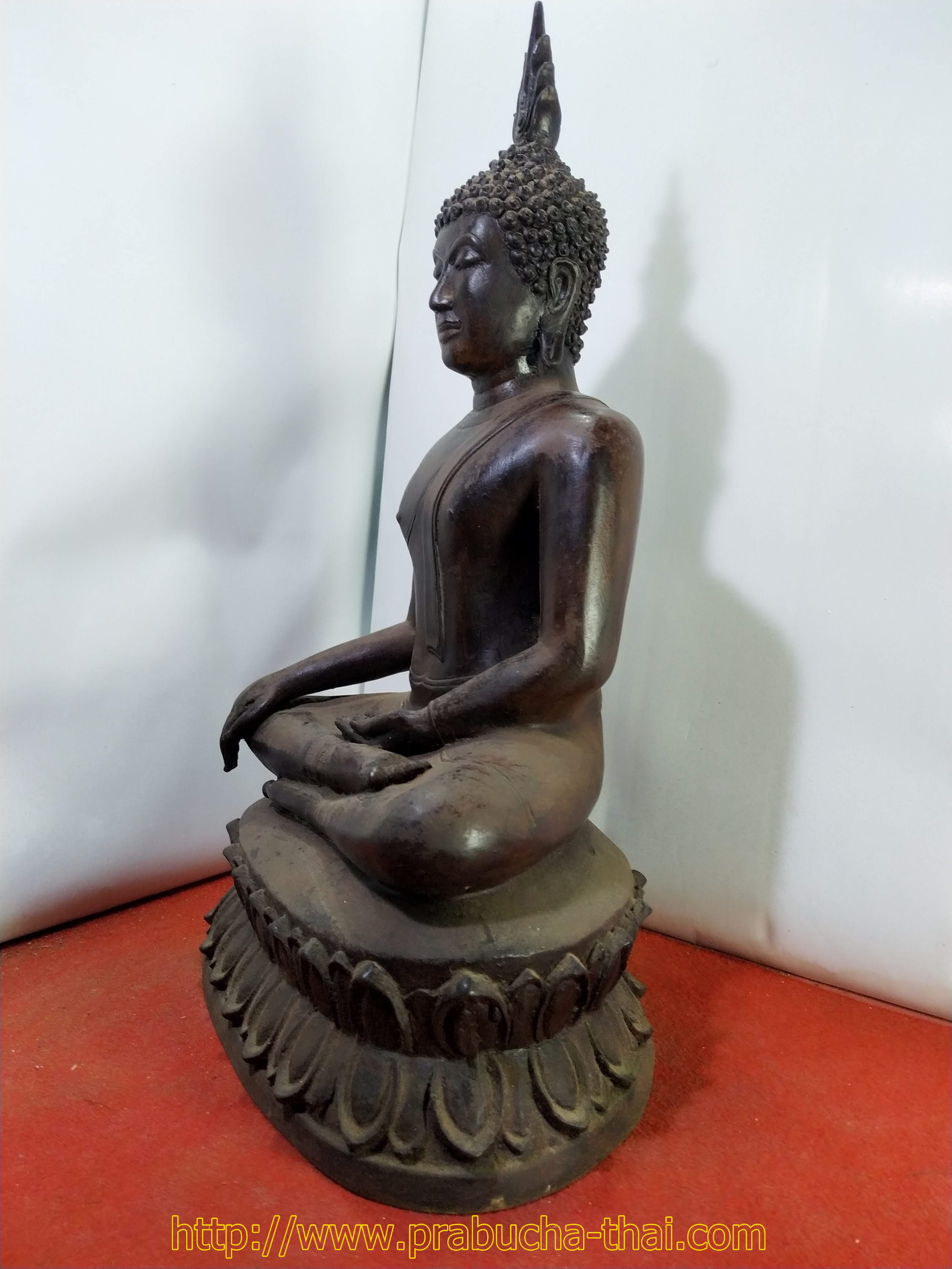 พระสุโขทัย ปางมารวิชัย หน้าตัก 9 นิ้ว เนื้อโลหะสำริด