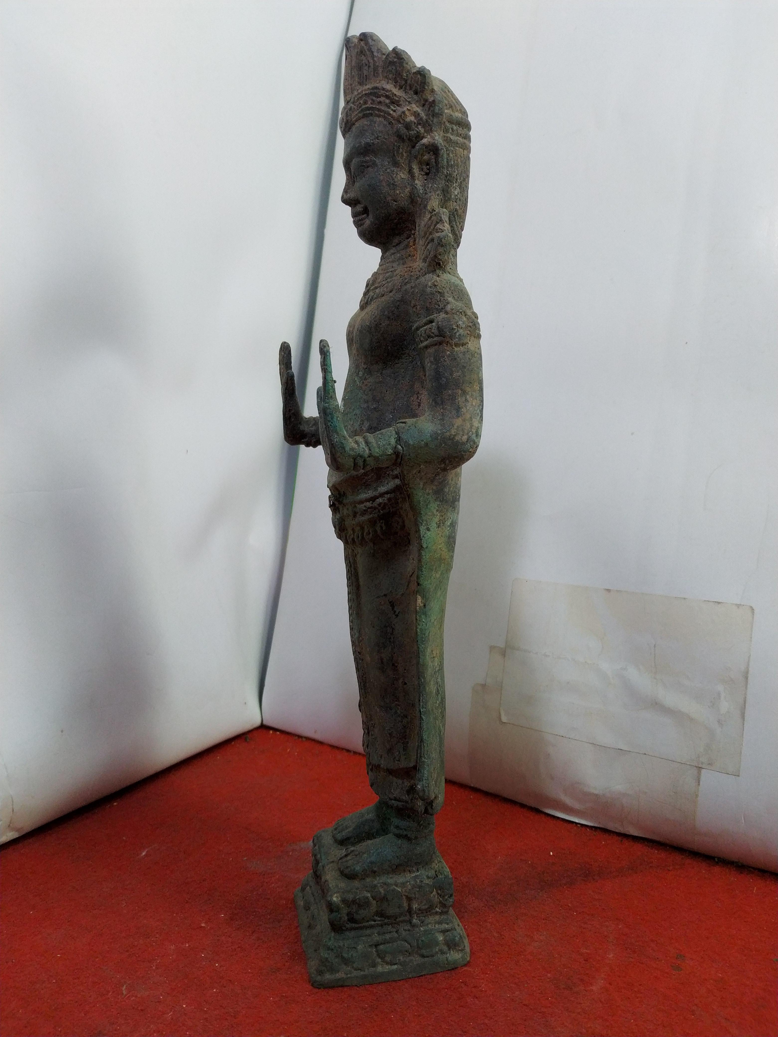 พระเทริดขนนก ลพบุรี ปางห้ามสมุทร สูง 12 นิ้ว