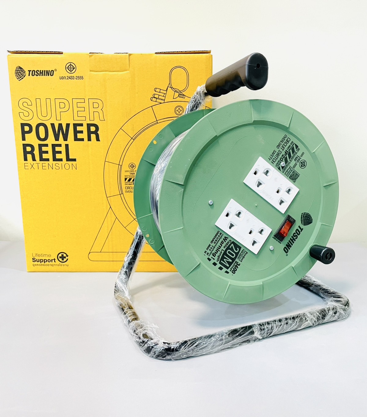 โรลเก็บสายไฟ โตชิโน 3x1.5 20เมตร.PM315ST-20M