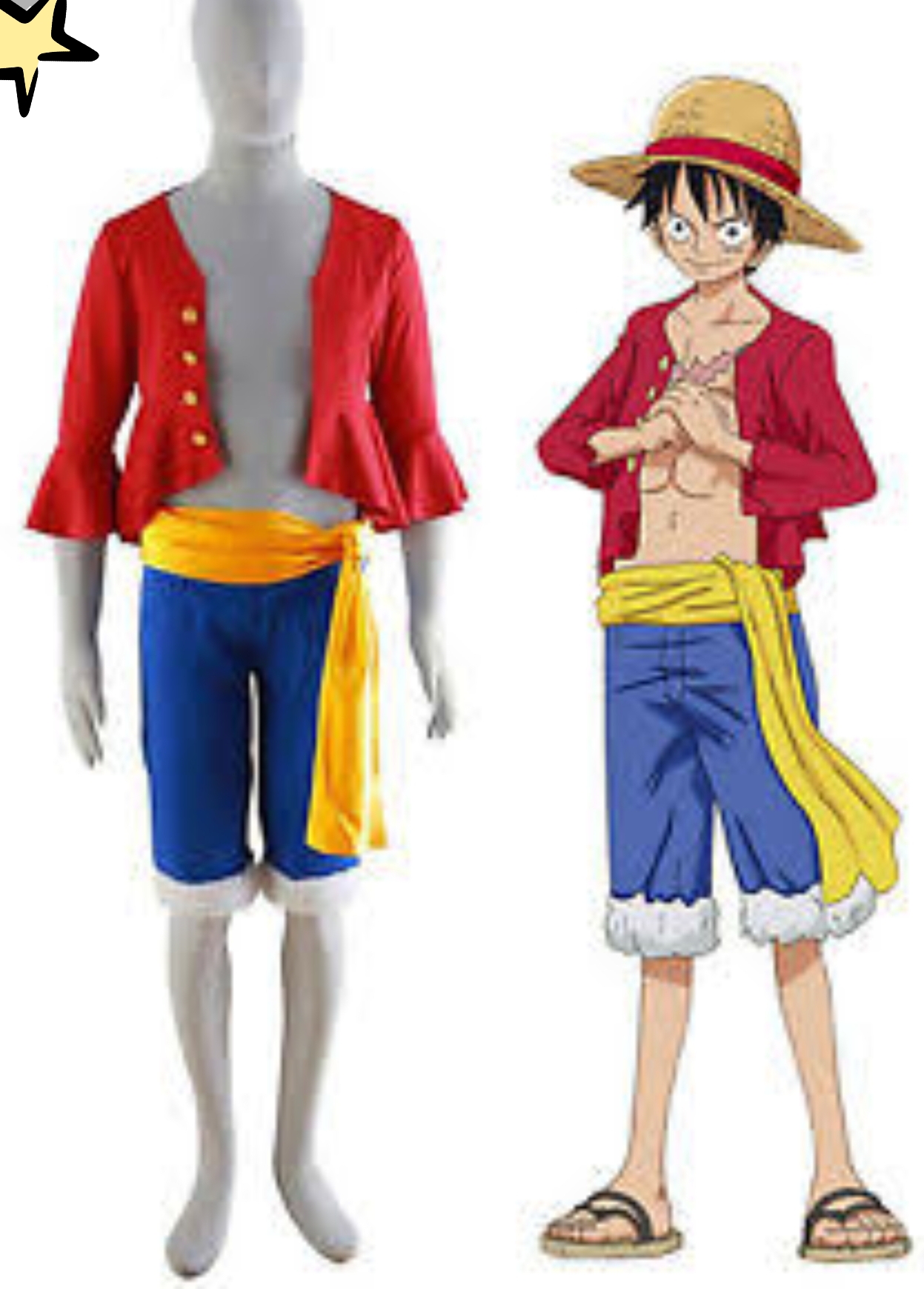 Monkey D. Luffy One Piece / ชุดการ์ตูน วันพีช ลูฟี่ (A0011)