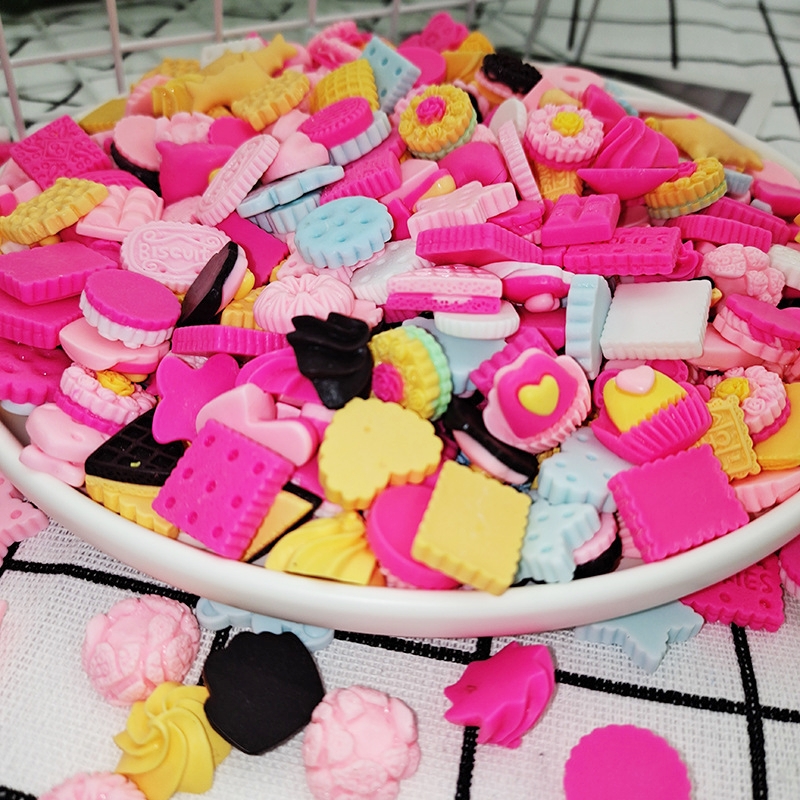 ขายส่ง เรซิ่นตกแต่ง DIY ชุดลายคุ๊กกี้ เค้ก (คละลาย) ประมาณ 100ชิ้น/แพค