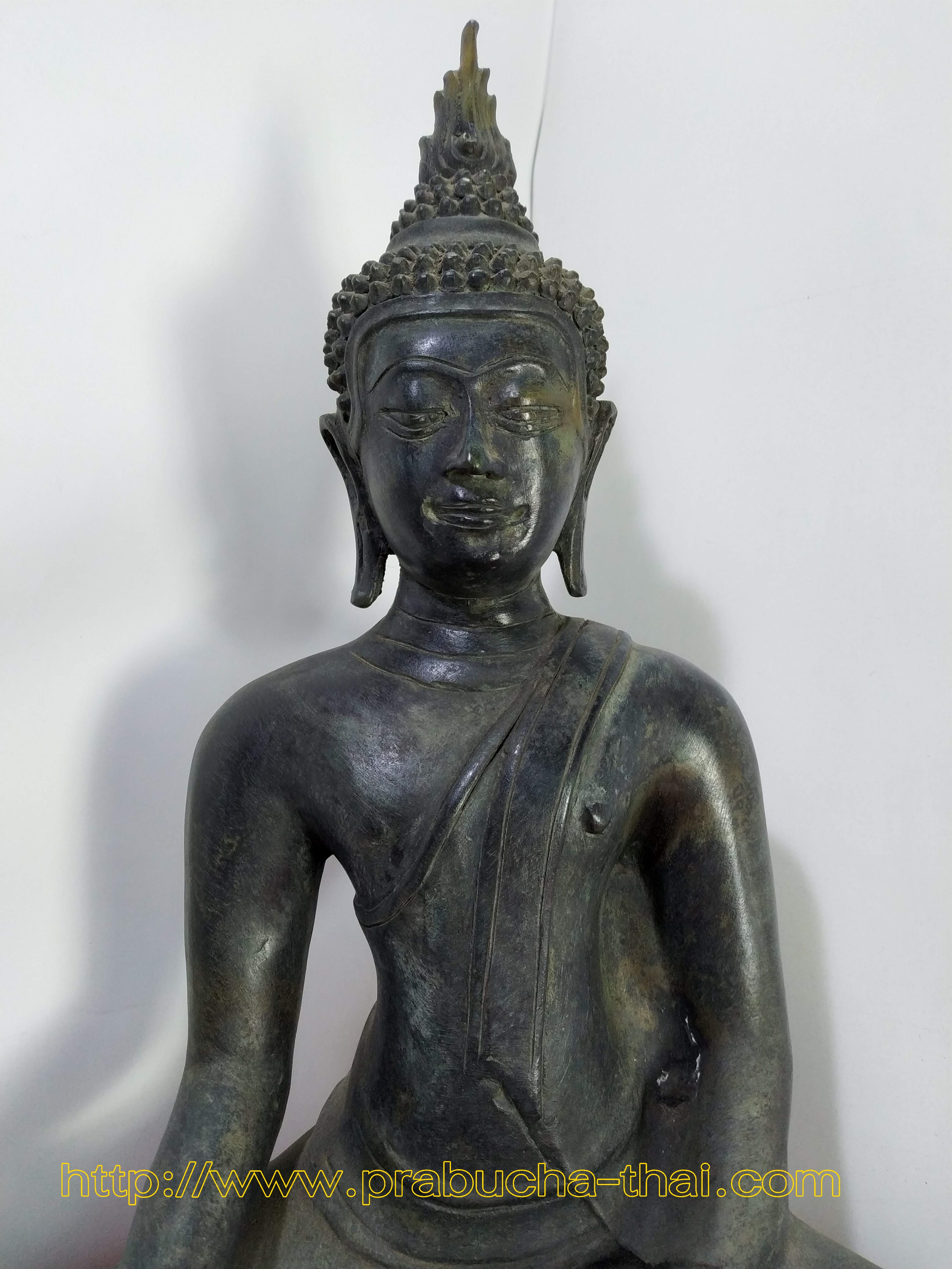 พระอู่ทอง ฐานเขี้ยง หน้าตัก 9 นิ้ว เนื้อสำริด