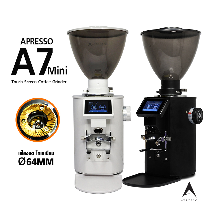 APRESSO A7 mini Coffee Grinder – 64mm Titanium Burr, Compact & Portable