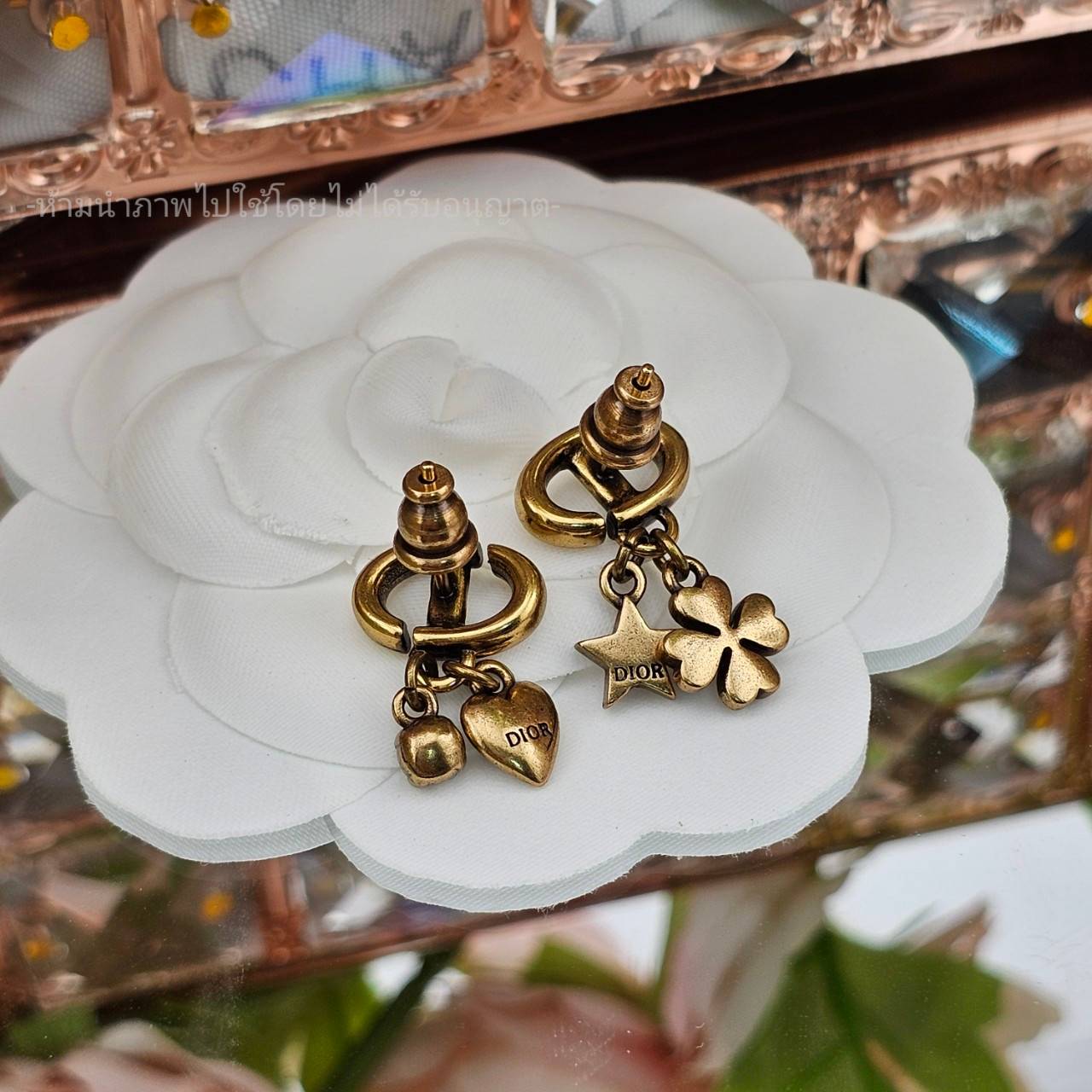 ต่างหูดิออ dior earrings ต่างหูดิออร์ ต่างหูดิออร์ หัวใจ