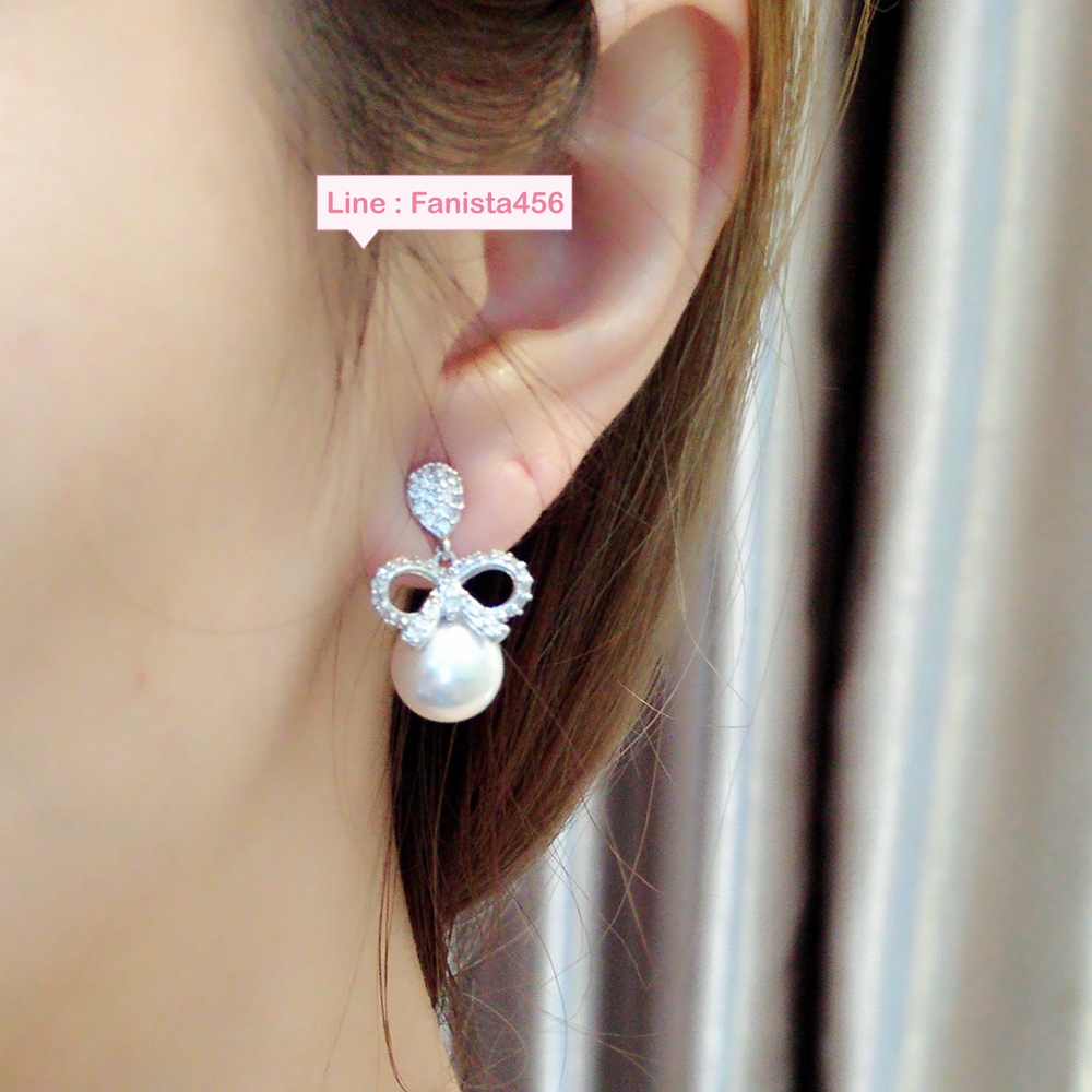 ต่างหูRibbon ต่างหูโบว์ ต่างหูเพชรCZ โบว์