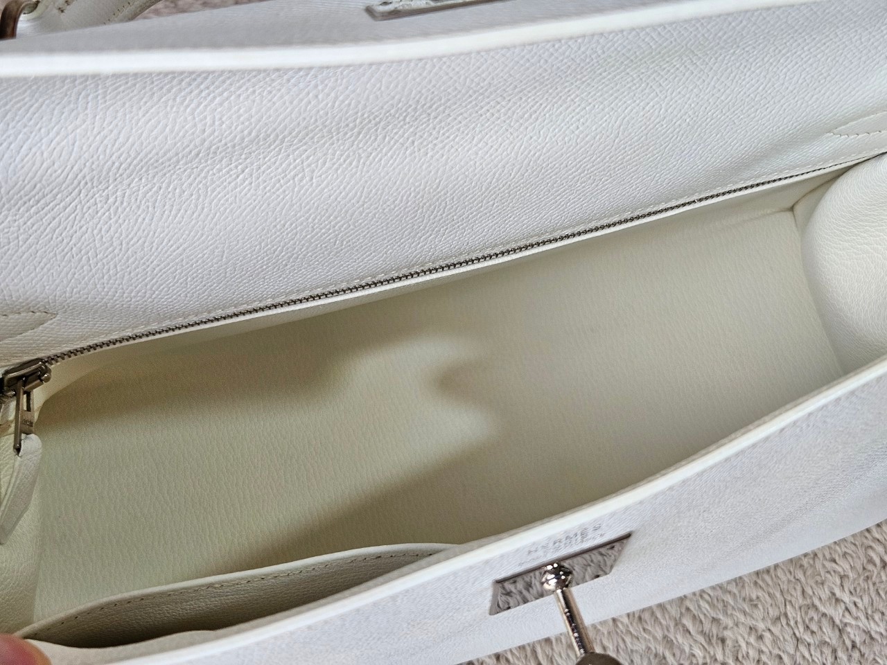 Hermes K32 Blance Epsom PHW stamp K