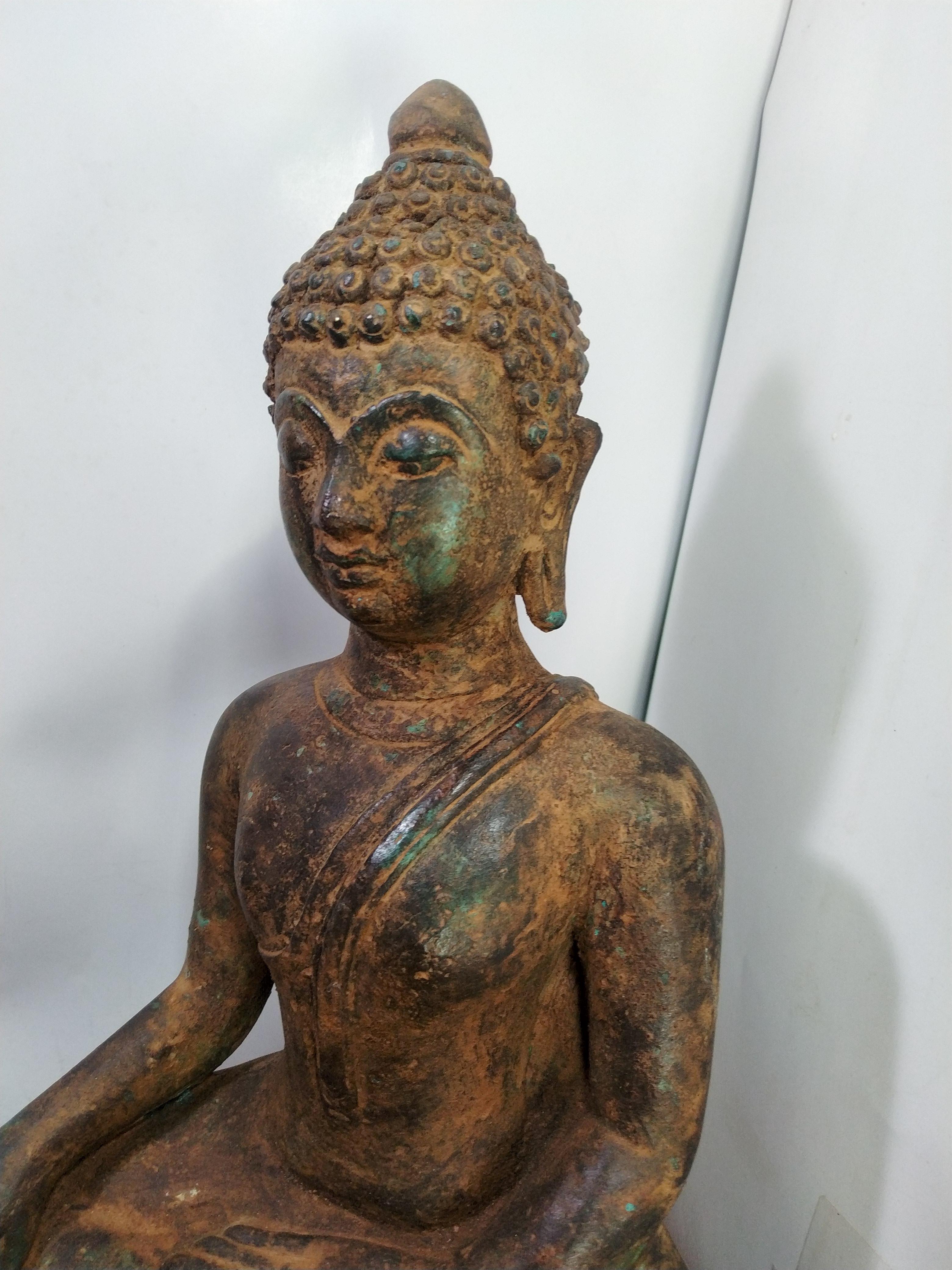 พระเชียงแสน สิงค์3 หน้าตัก 9 นิ้ว เนื้อโลหะสำริดสภ่าพเก่า