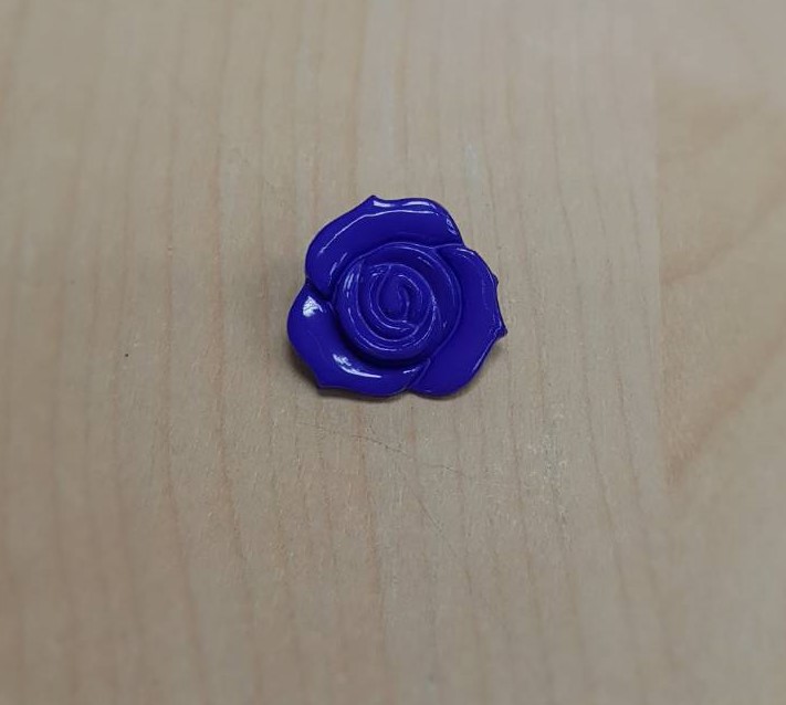 Rose button - Purple col. (size 27L,1pc/pack)