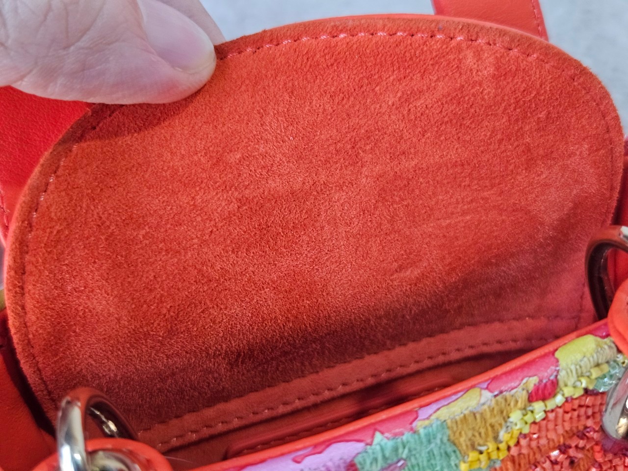Lady Dior Micro Multicolor - Orange Gold Hardware