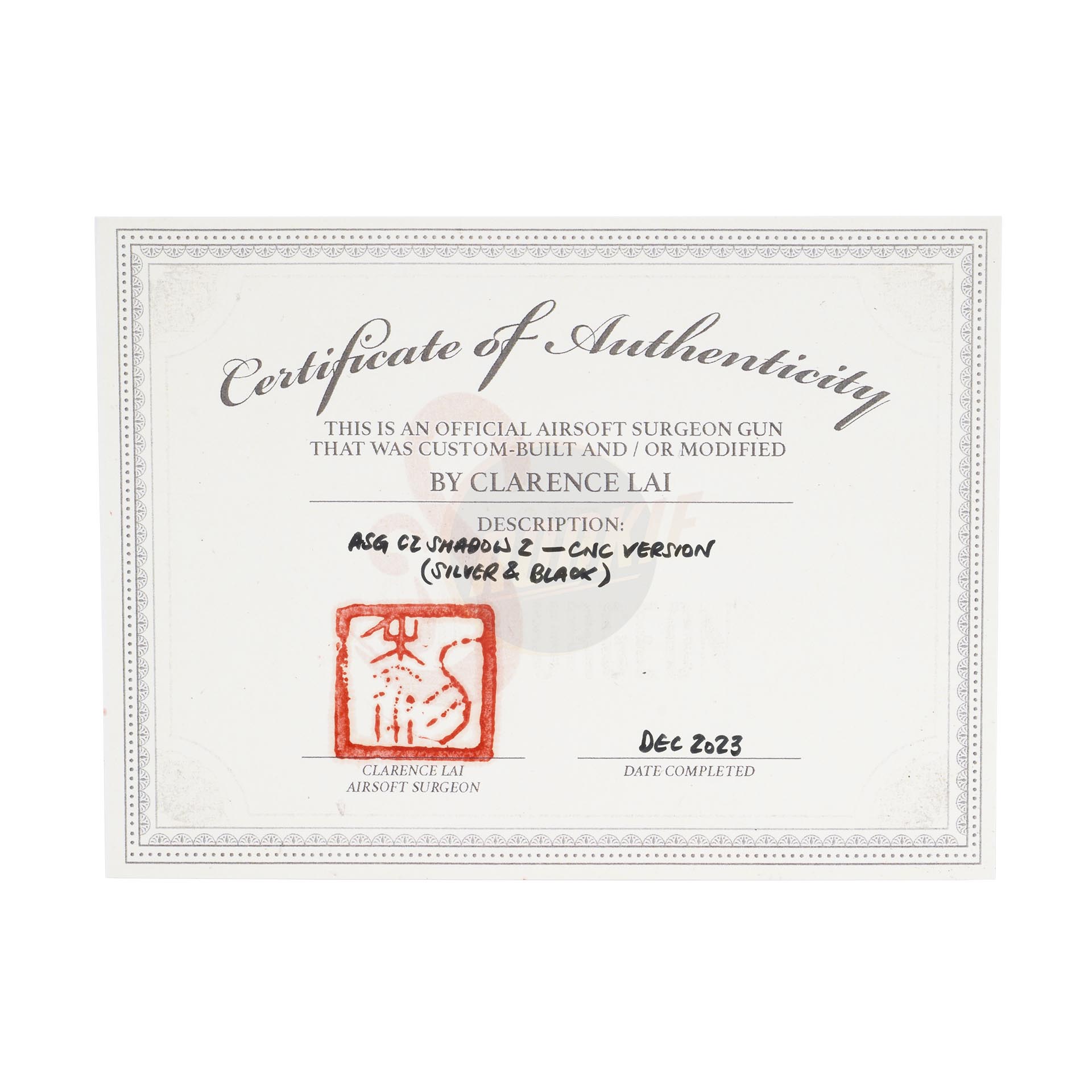 CL Project Custom KJ CZ Shadow 2 GBB (CNC Version) - Silver & Black Limited Edition