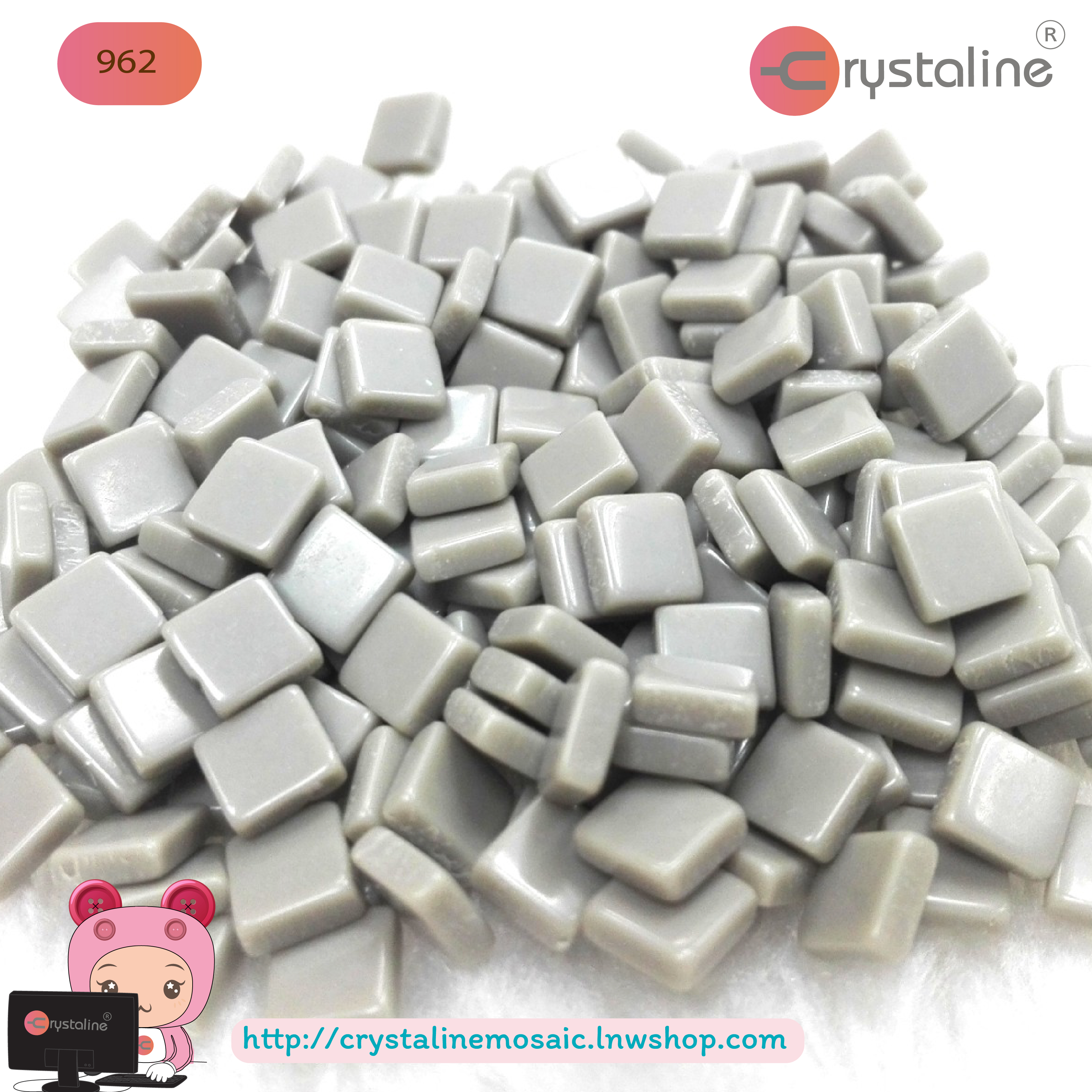 Mosaic opaque - Storm gray col. (size 5x5 mm80g/pack)
