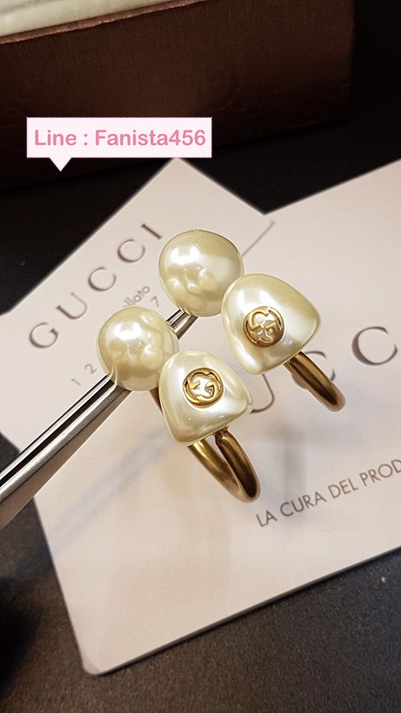ต่างหูกุชชี่ ต่างหู Gucci มุก Hiend Pearl Gucci Earring