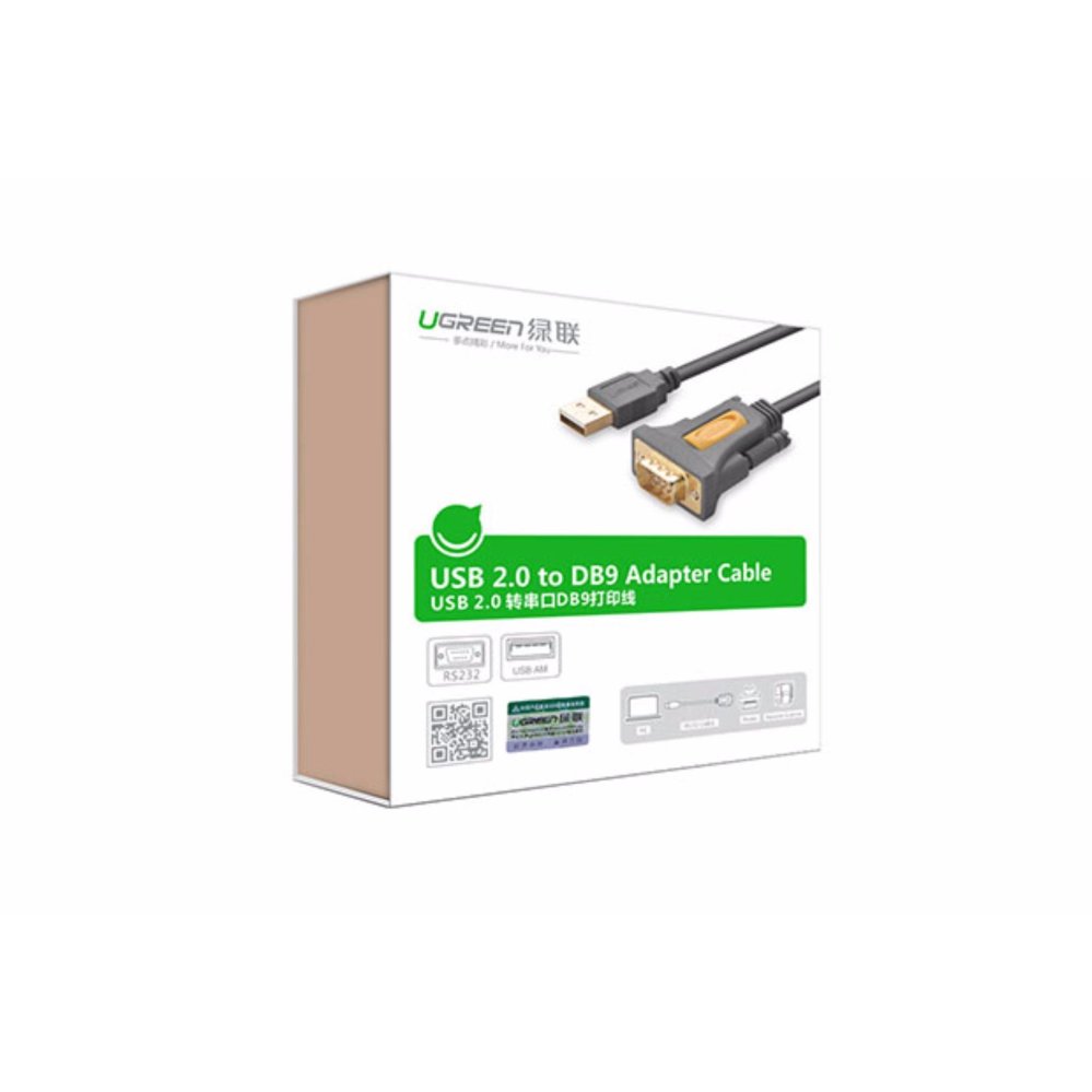 UGREEN USB 2.0 TO RS-232 DB9 ADAPTER CABLE (20222) 2M