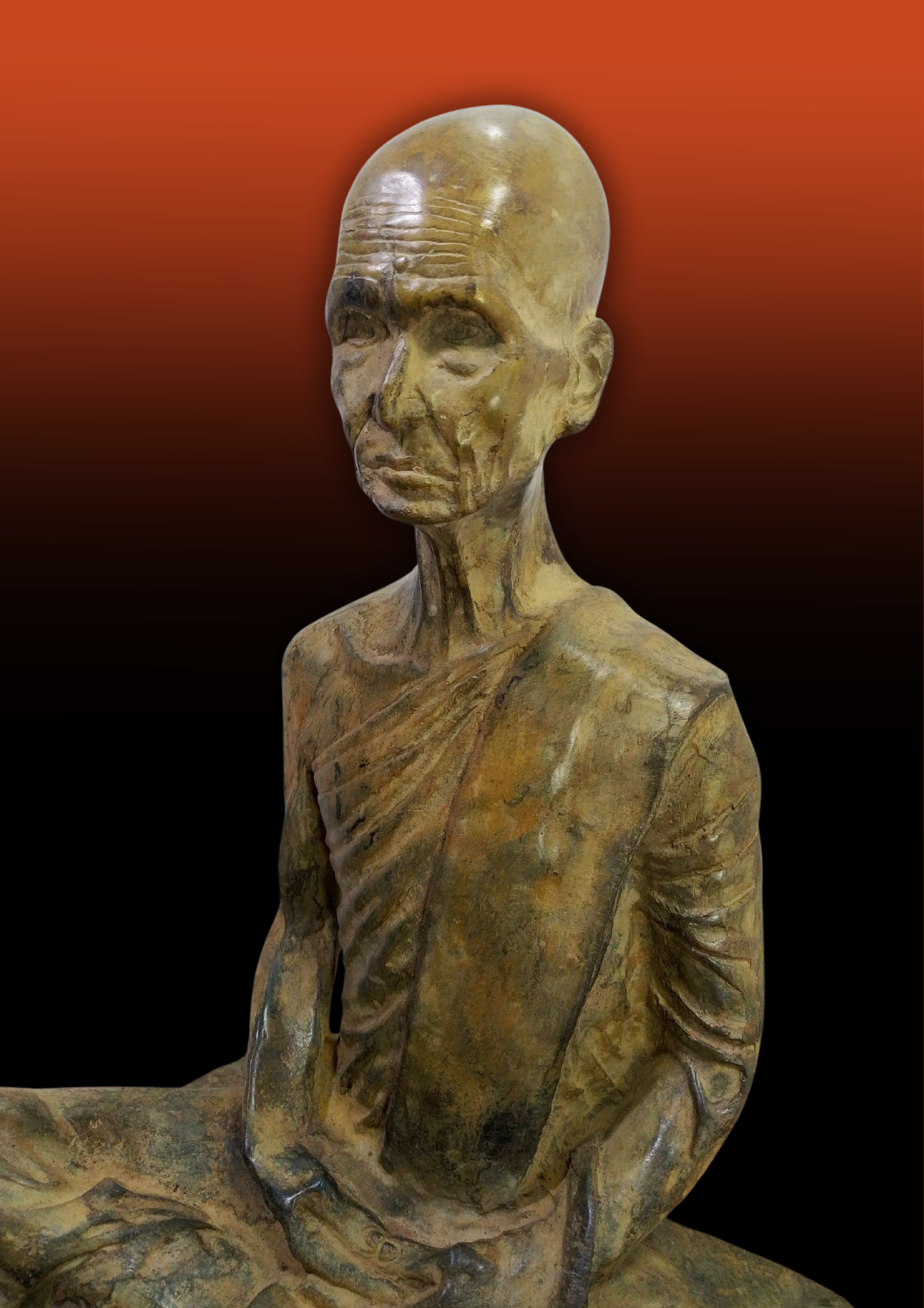 หลวงพ่อเดิม พระครูนิวาสธรรมขันธ์ (เดิม พุทฺธสโร) วัดหนองโพ หน้าตัก 9 นิ้ว เนื้อโลหะสภาพเก่า