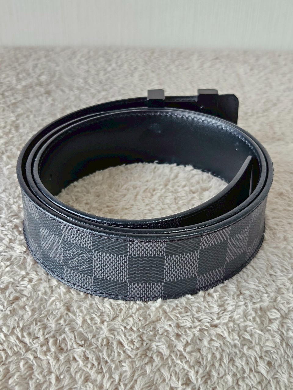 LV M9808 100/40 Initiales Damier Graphite Belt