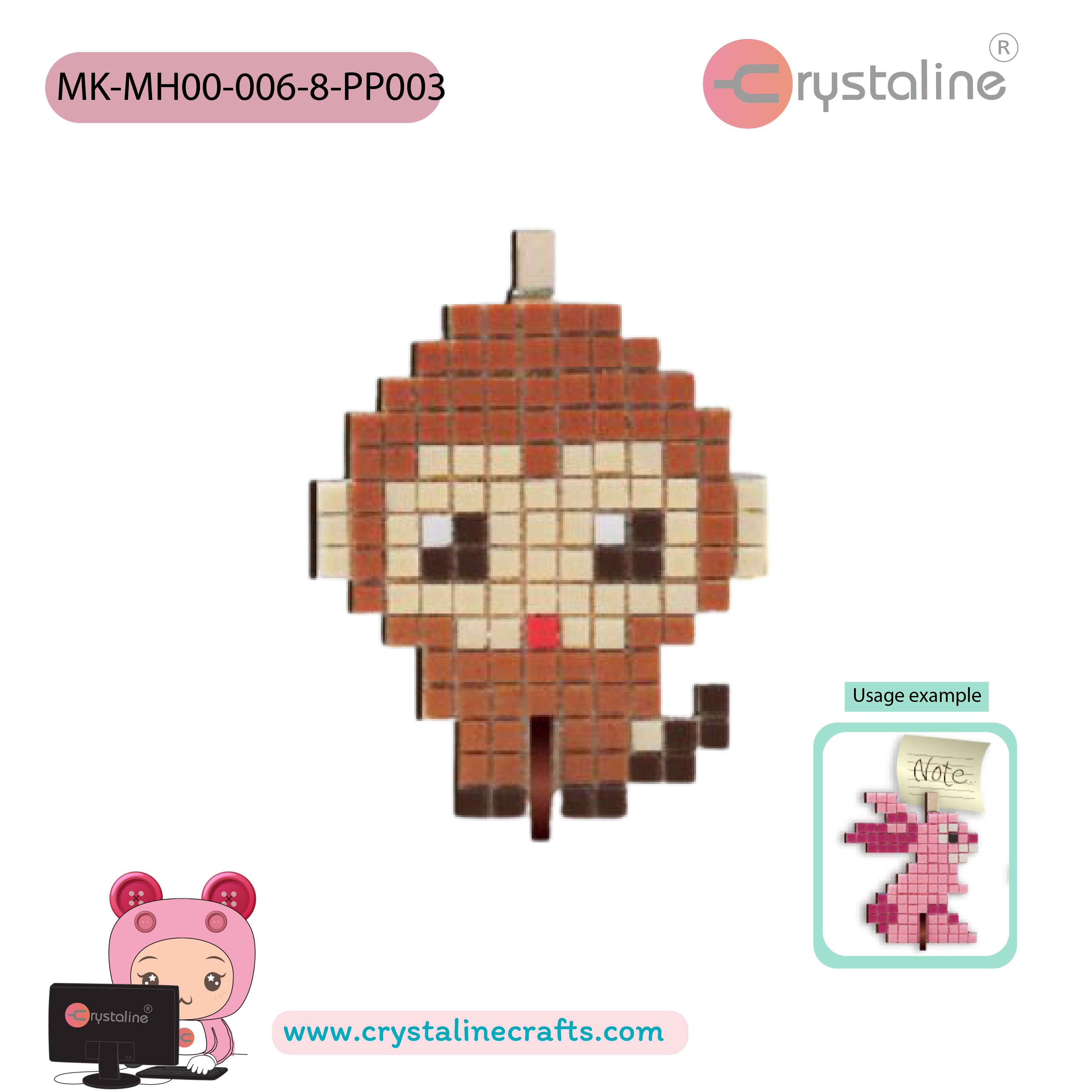 Memo clip holder kit - Monkey (size 11.5x9 cm,1pc/pack)