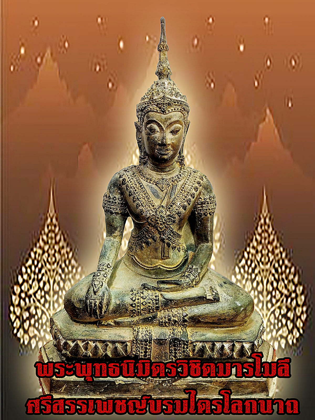 พระพุทธนิมิตรวิชิตมารโมลี ศรีสรรเพชญ์บรมไตรโลกนาถ(องค์จำลอง)เนื้อสำริดสภาพเก่า