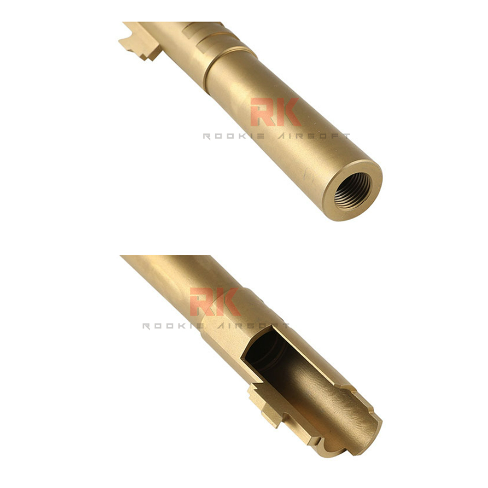 5KU Stainless Steel Threaded Outer Barrel for Marui Hi-CAPA 4.3 (Gold)