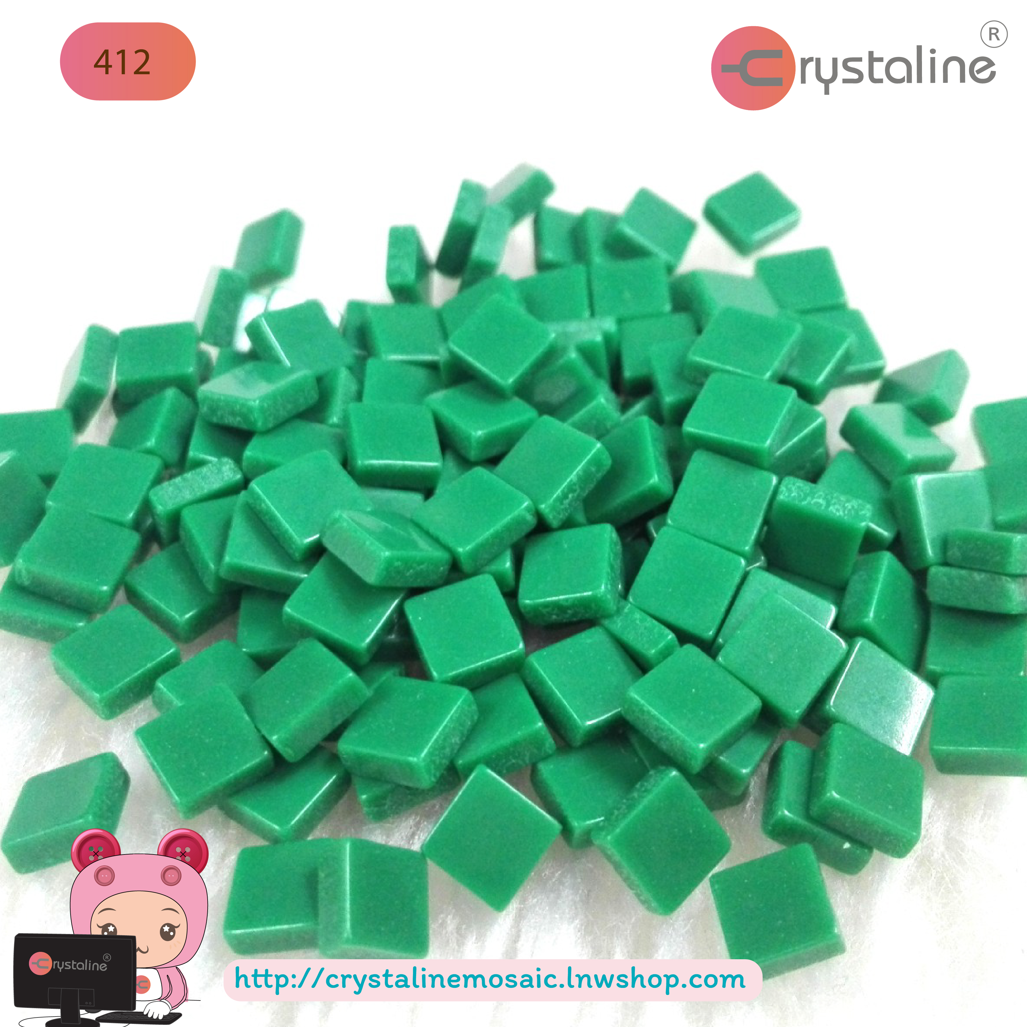 โมเสค เนื้อทึบแสงเงา ขนาด 5 x 5 mm. ( 500 g./Pack)
