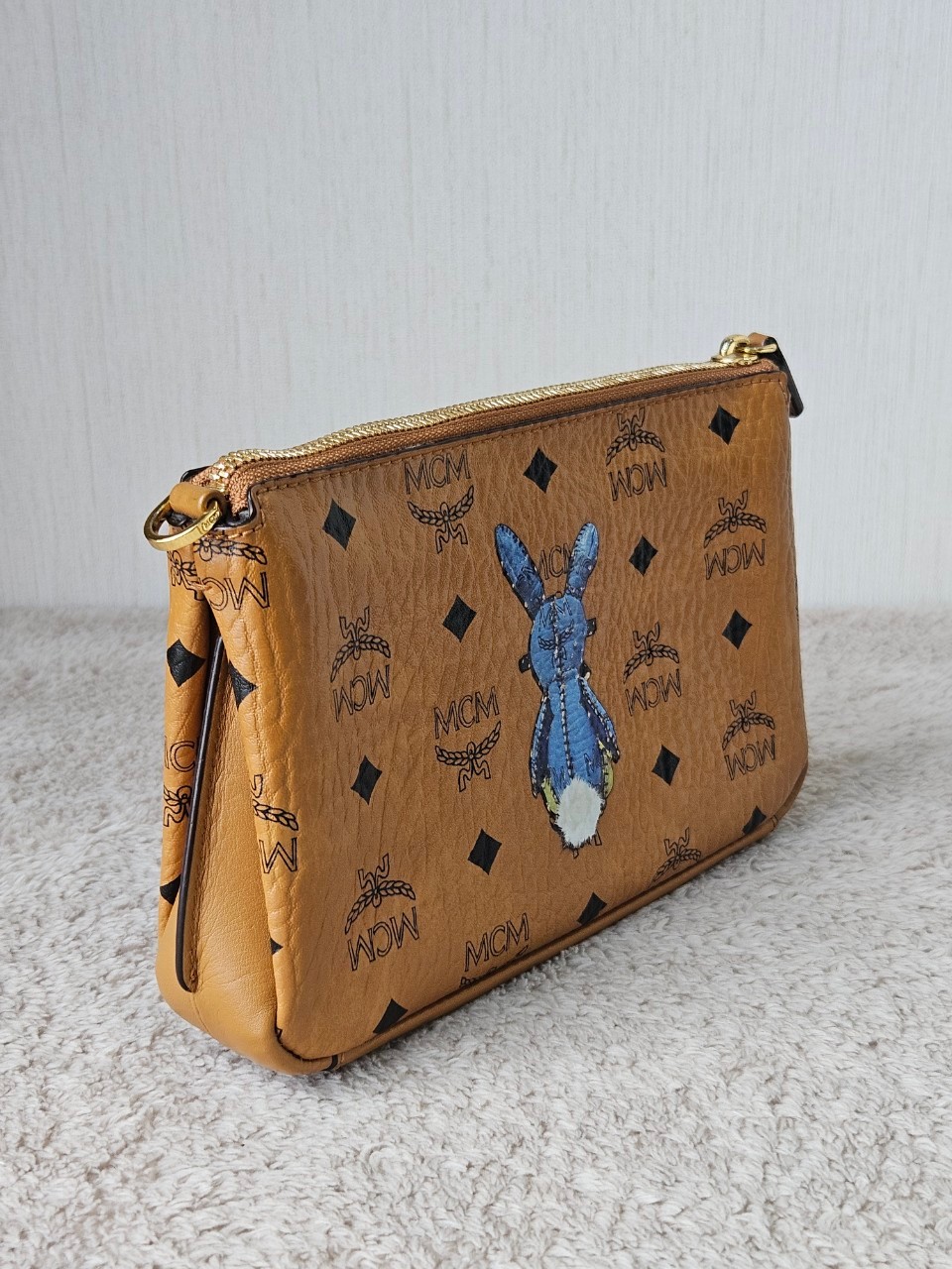 MCM Rabbit Top Zip Crossbody