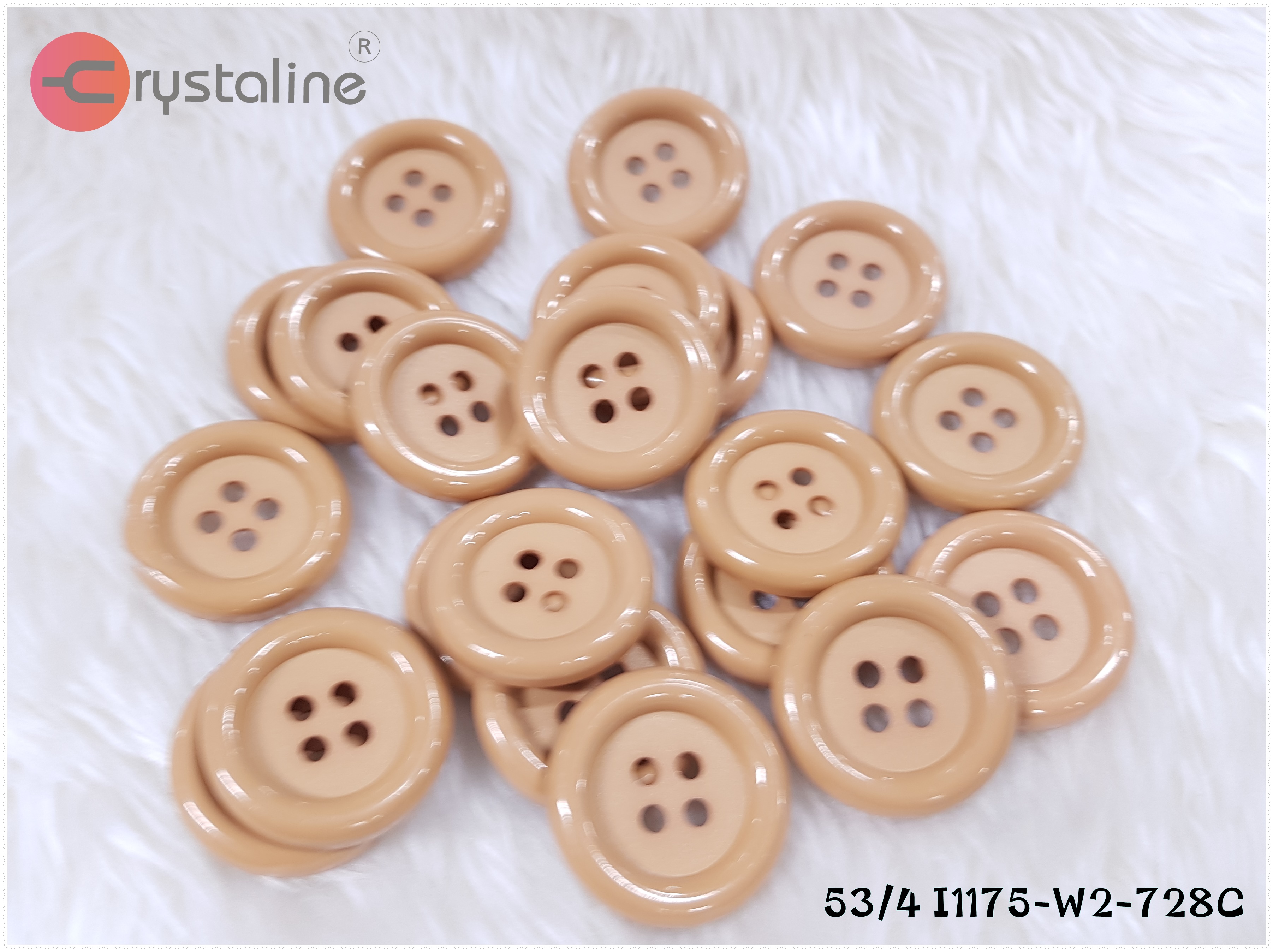Big button - Cream col. (size 53L,50pcs/pack)
