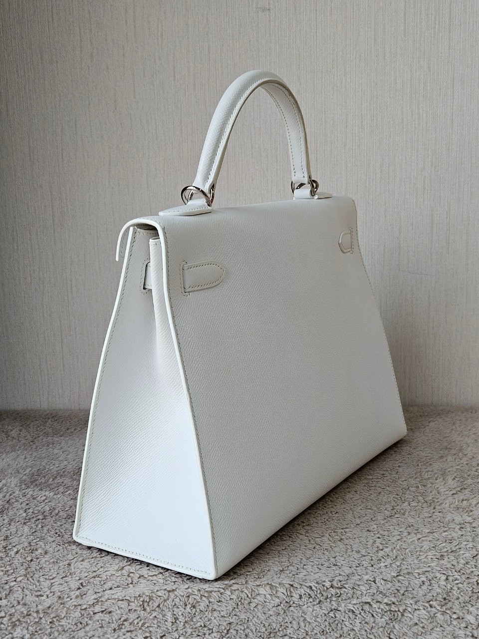 Hermes K32 Blance Epsom PHW stamp K