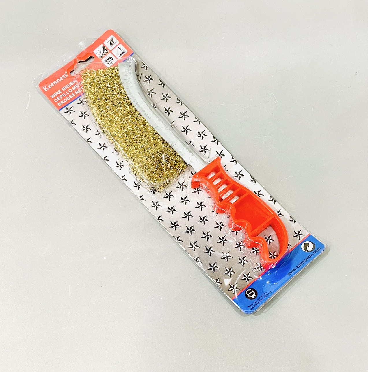 แปรงลวดทองเหลืองด้ามแดง