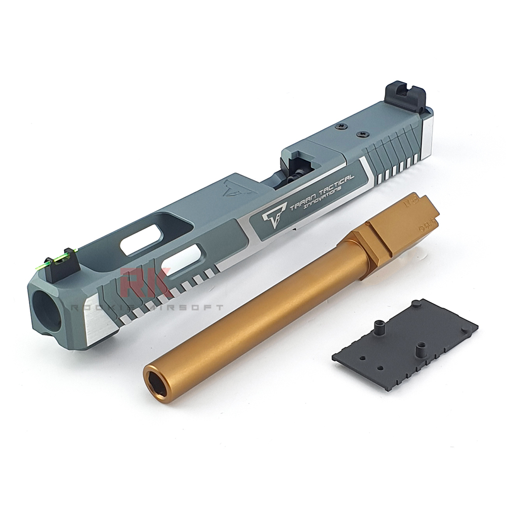 Nova CNC Aluminum TTI G34 RMR Slide Kit for Marui G17 Gen3 / G34 (Matte Silver)