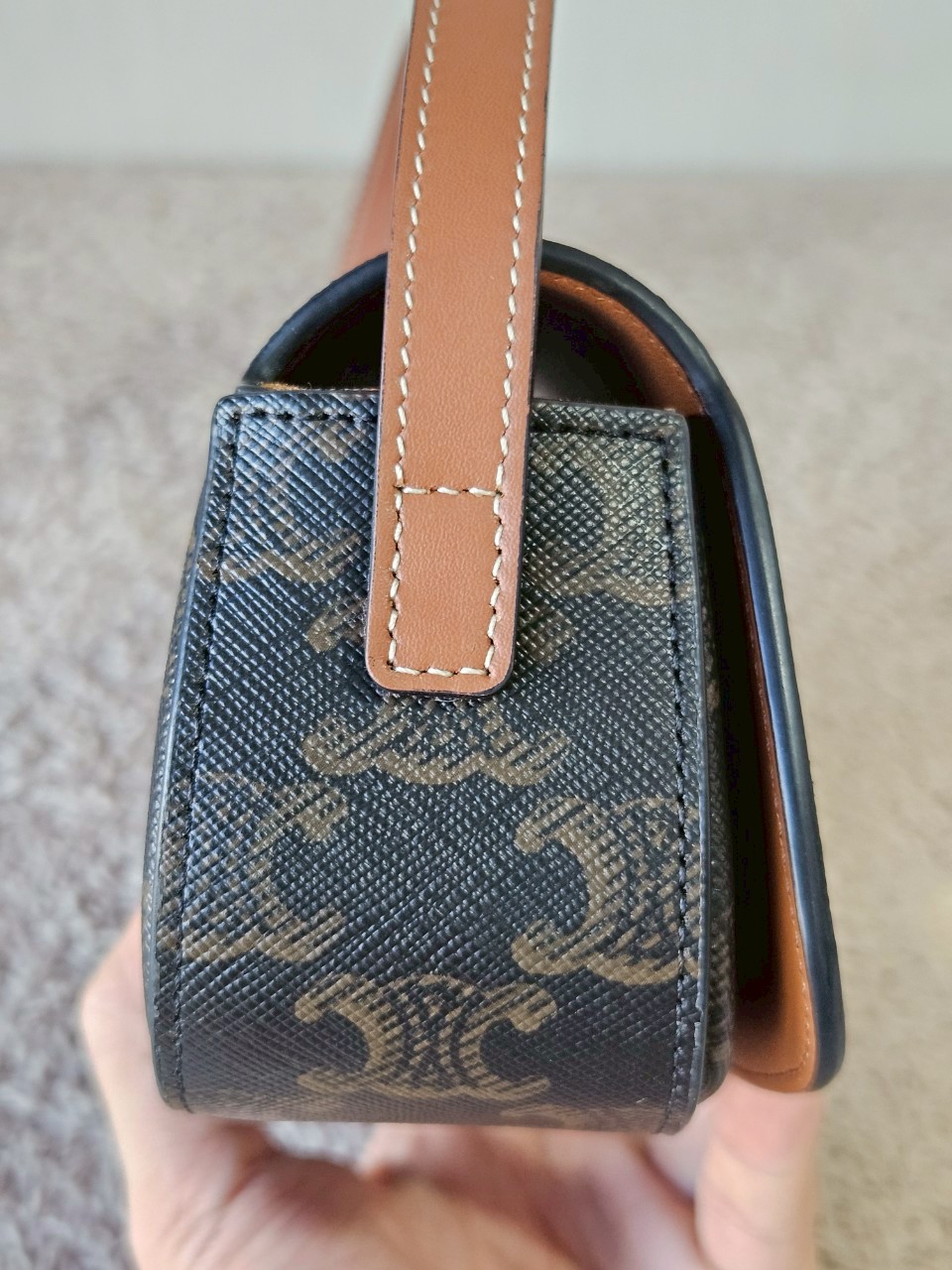 Celine Clutch on Strap Tabou Tan