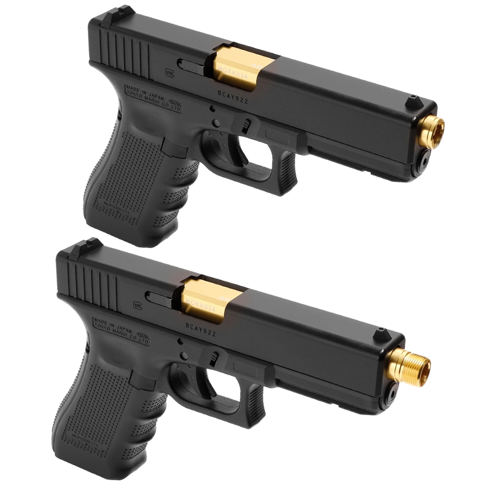 LAYLAX Nine Ball Marui G17 Gen4 Non-Recoil Fixed 2WAY Outer Barrel - Gold