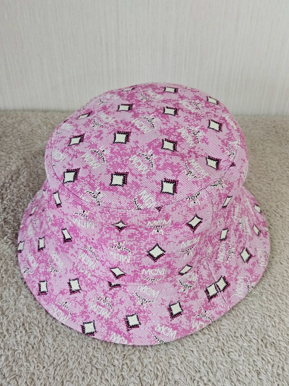 MCM One Size Bucket Hat Monogram Pink