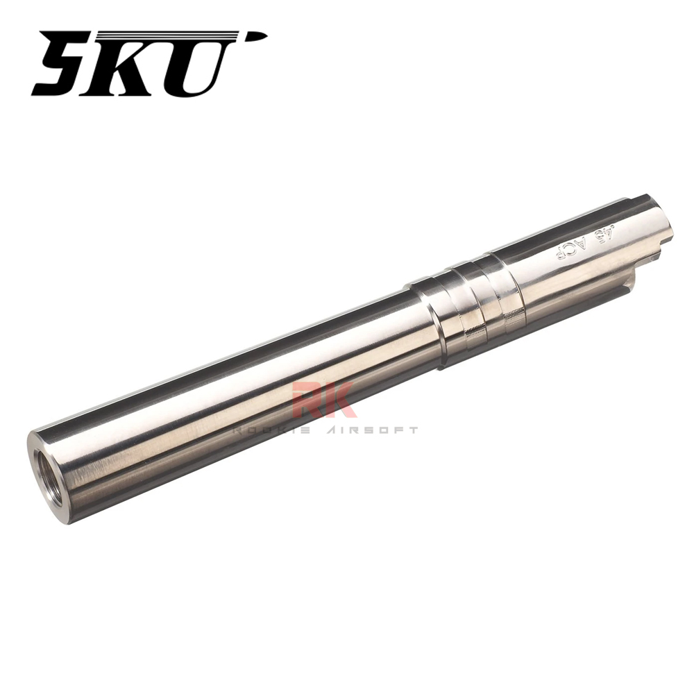 5KU Stainless Steel Threaded Outer Barrel .45 ACP For Marui Hi-CAPA 5.1 (Silver)