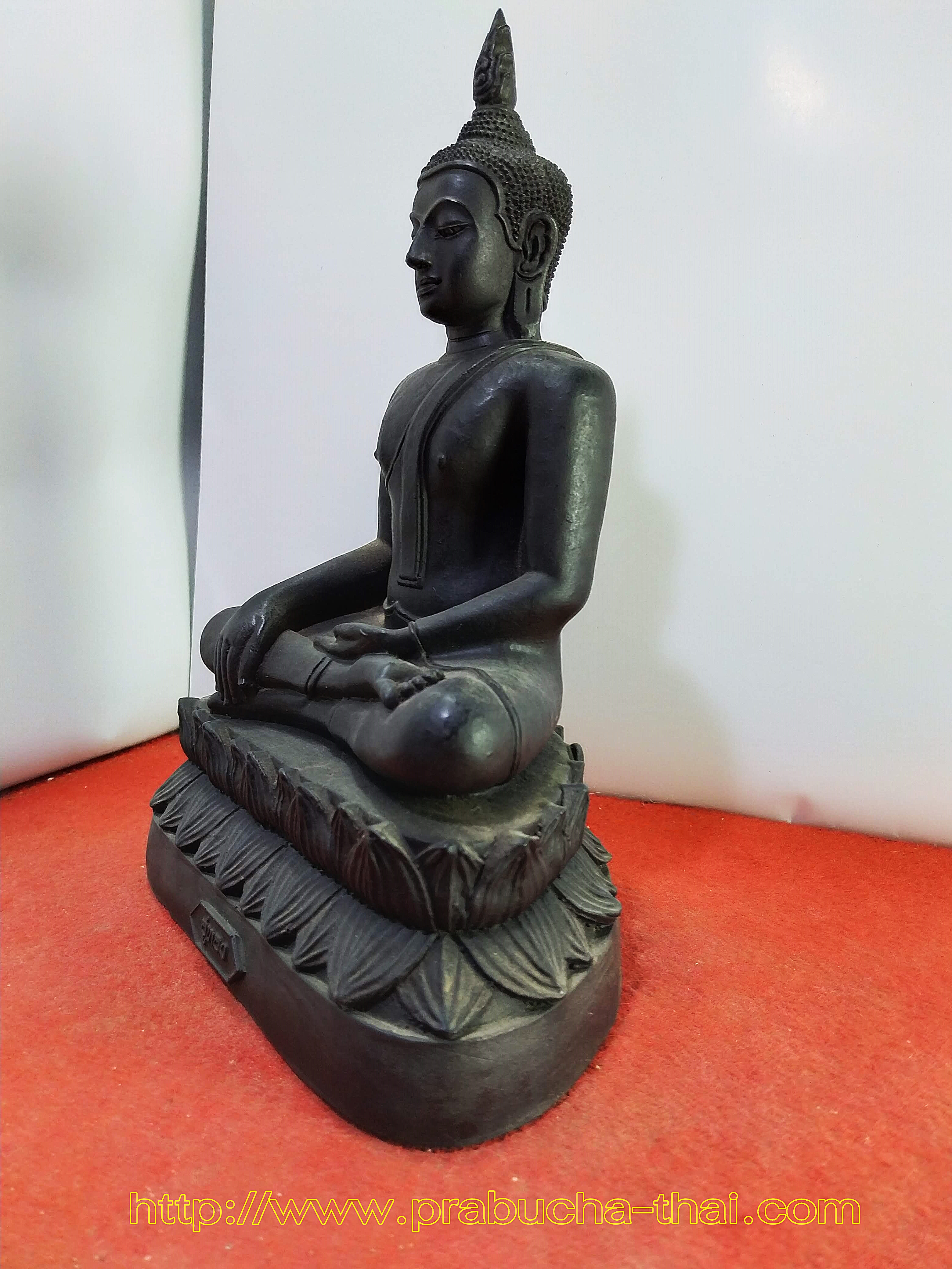 พระอู่ทอง ปางชนะมาร หน้าตัก 5 นิ้ว เนื้อนิลผสมน้ำแร่เหล็กน้ำพี้