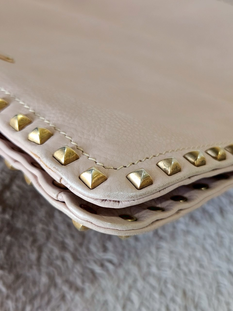 Prada Pink Vitello Metal Studded